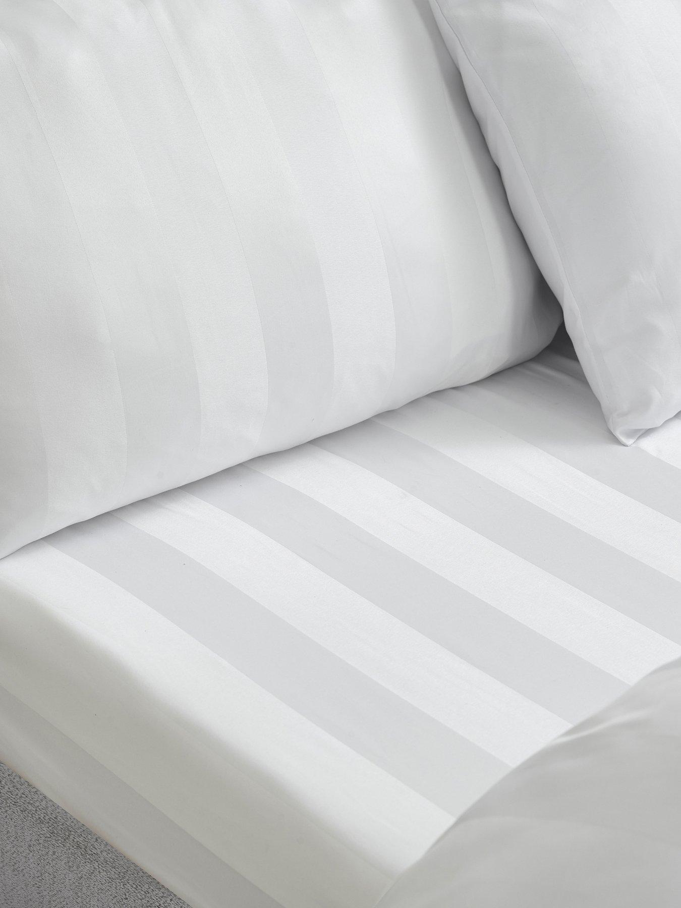 Image 3 of 3 of Catherine Lansfield So Soft Satin Stripe 4 Standard Pillowcase White
