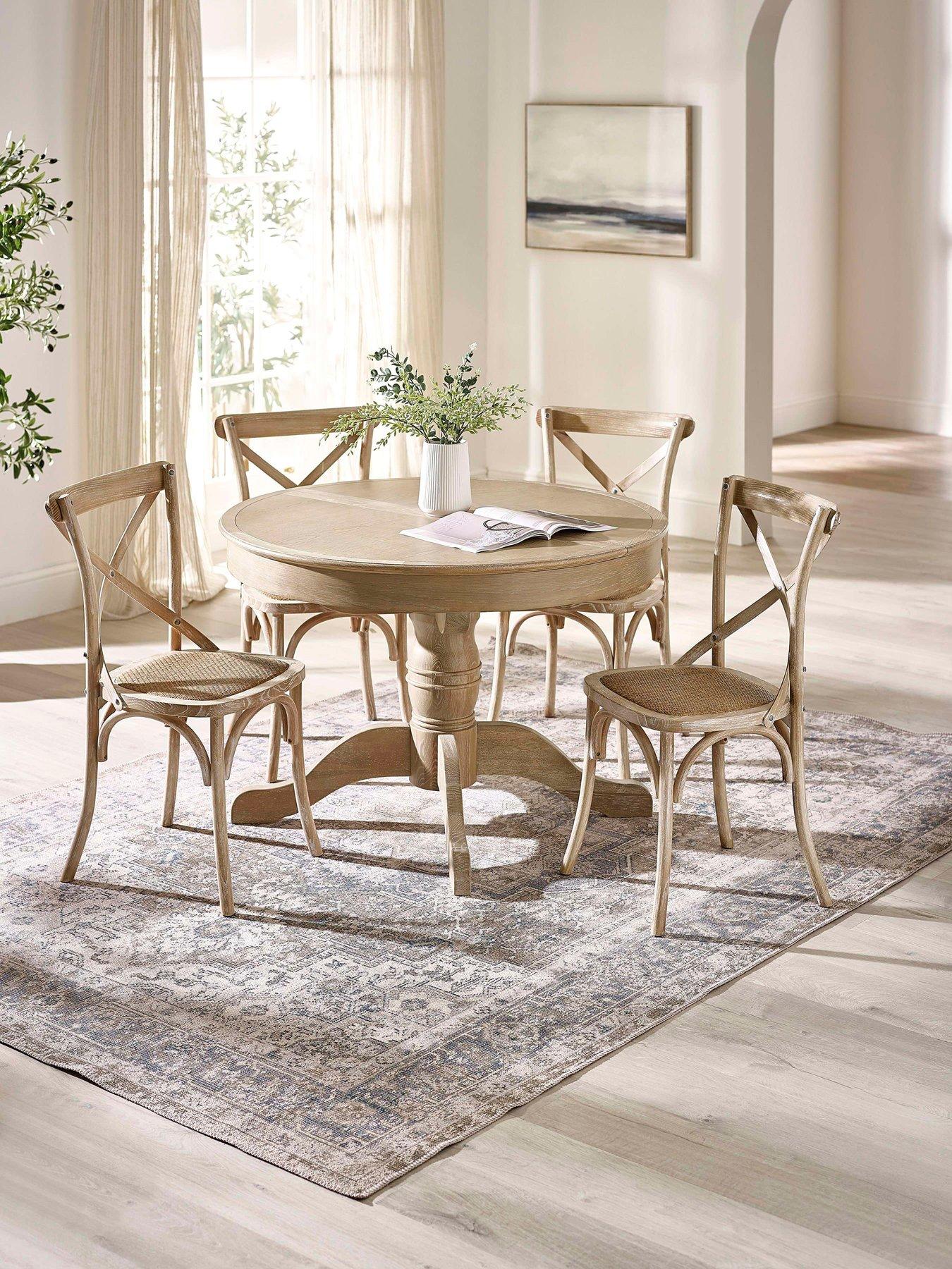 Image 1 of 7 of Julian Bowen Camille Round Table + 4 Satie Chairs