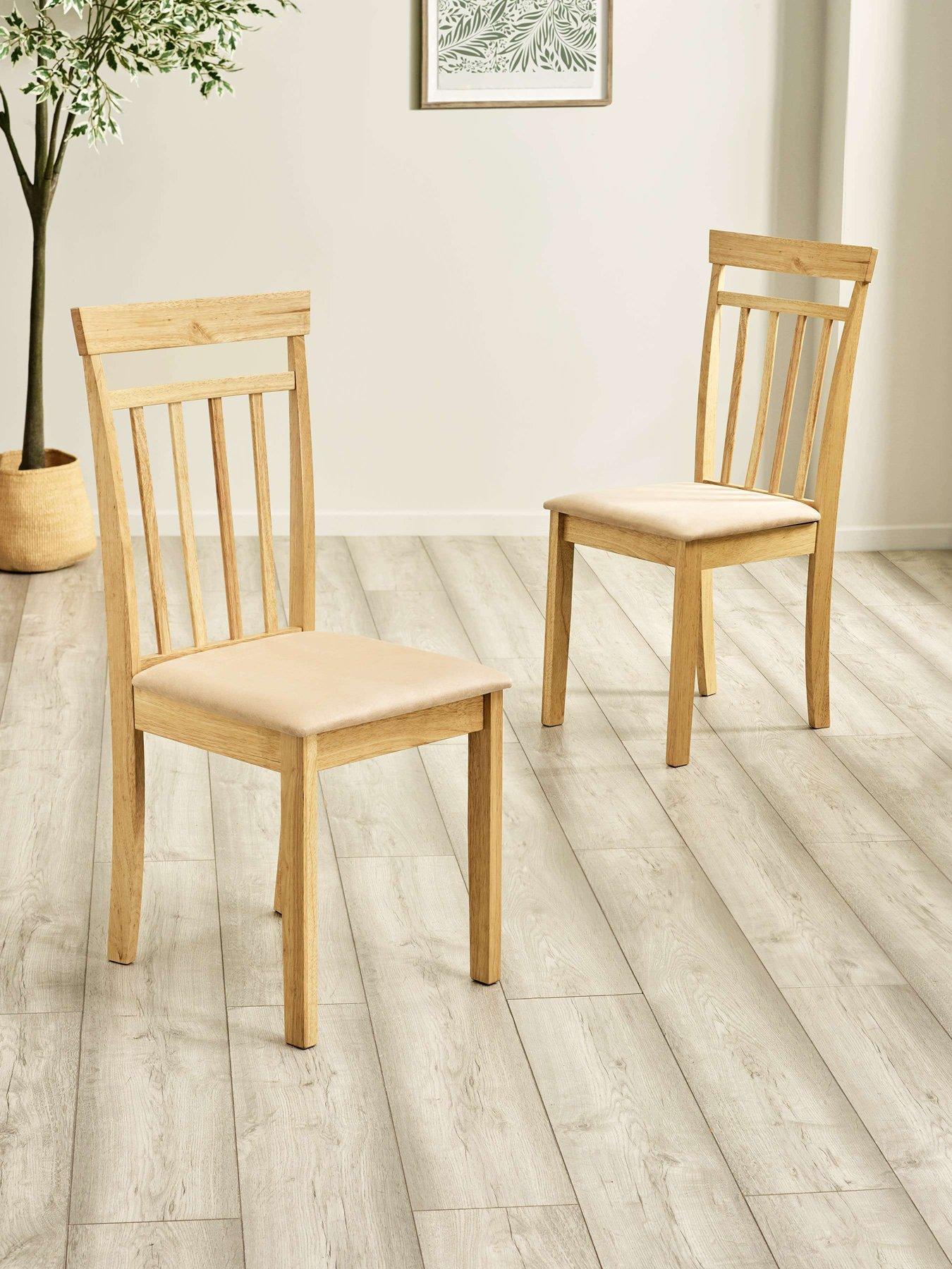 Image 1 of 7 of Julian Bowen Set Of 2 Coast Natural Oak Dining Chairs