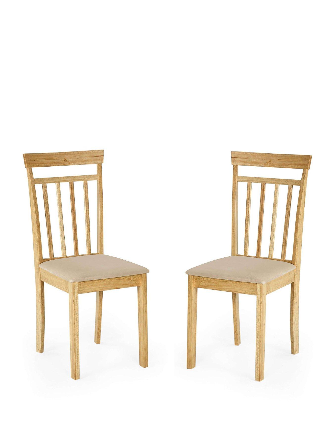 Image 2 of 7 of Julian Bowen Set Of 2 Coast Natural Oak Dining Chairs