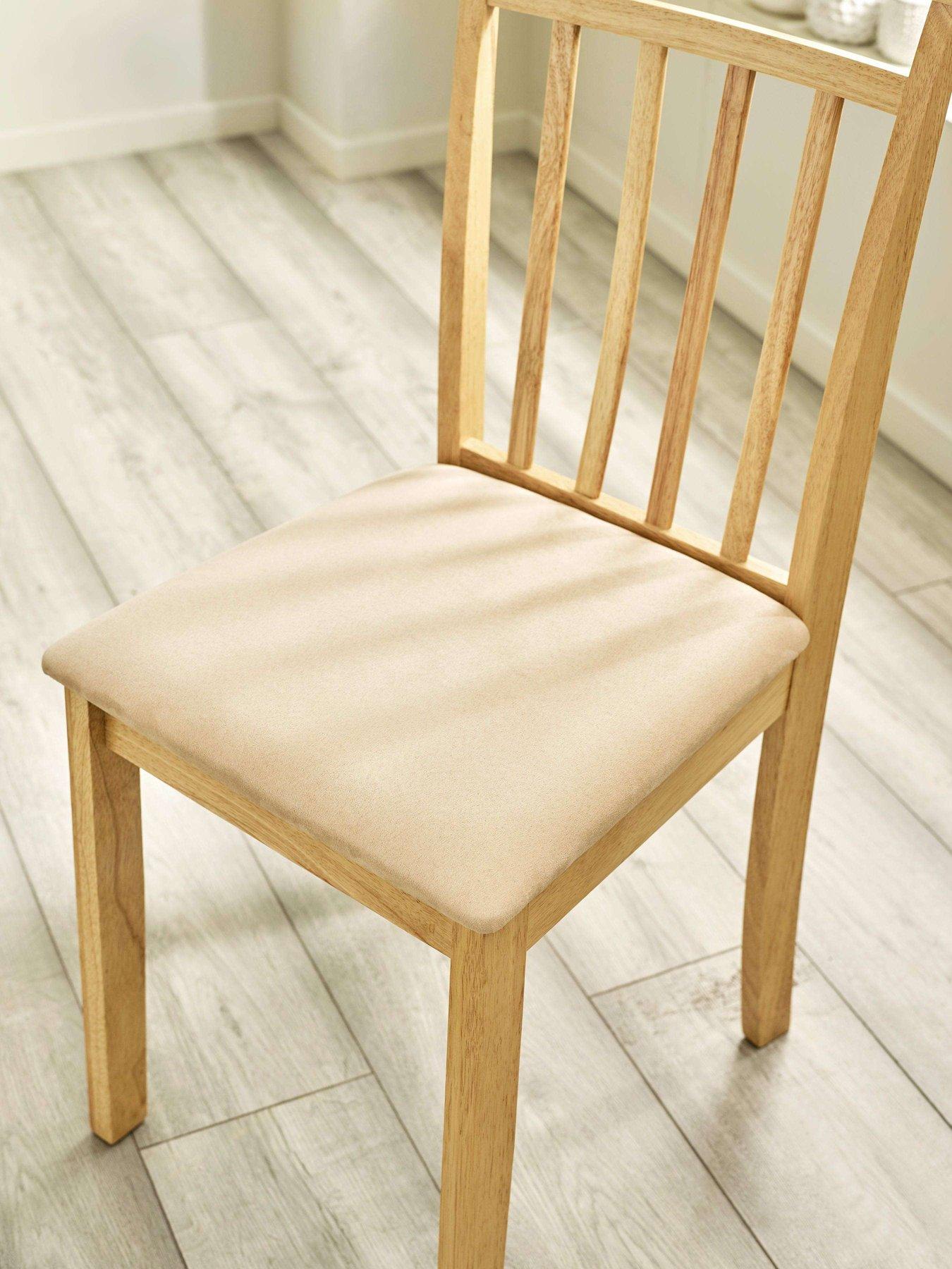 Image 4 of 7 of Julian Bowen Set Of 2 Coast Natural Oak Dining Chairs