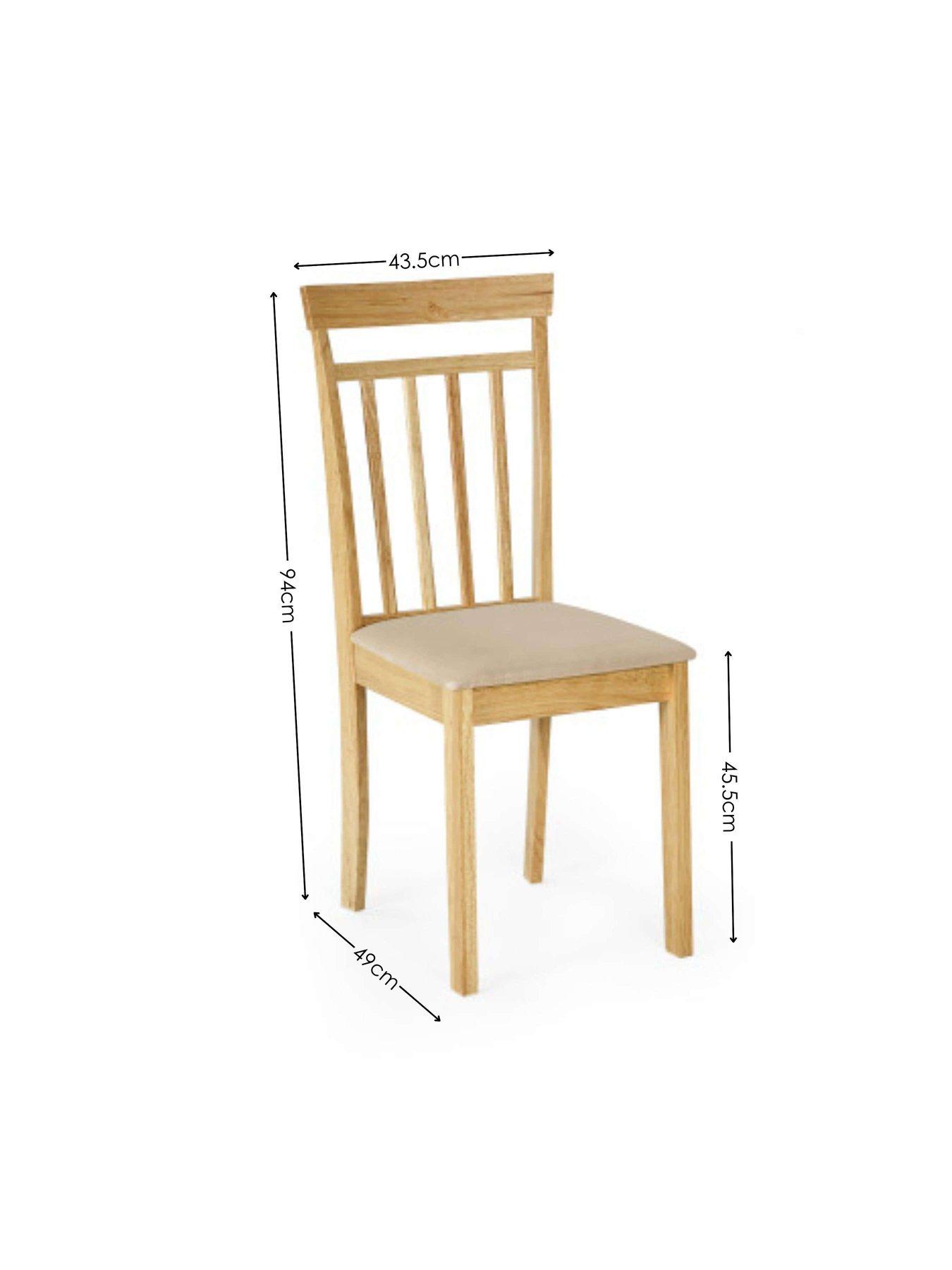 Image 6 of 7 of Julian Bowen Set Of 2 Coast Natural Oak Dining Chairs