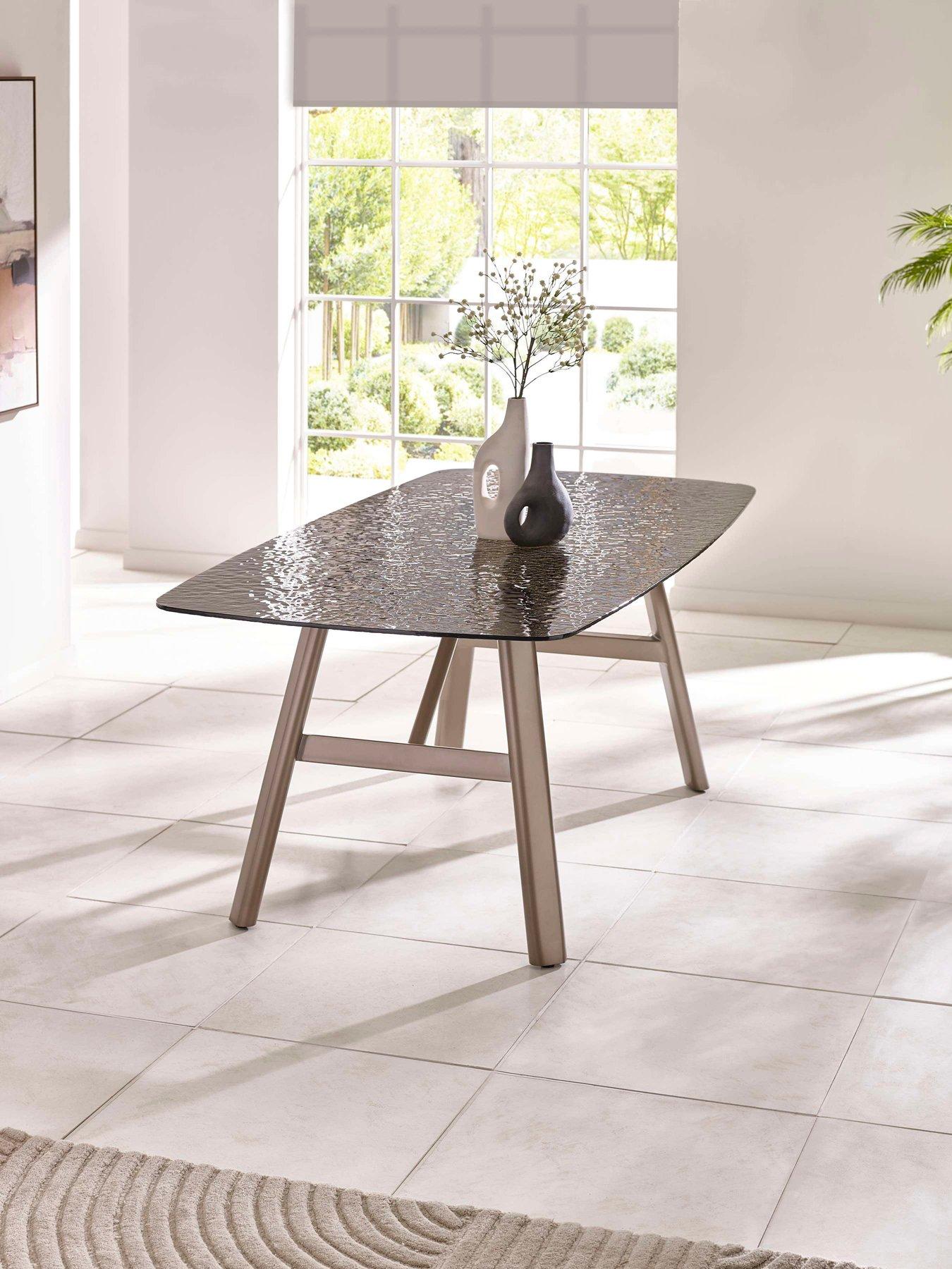 Julian Bowen Callisto Bubble Glass Dining Table