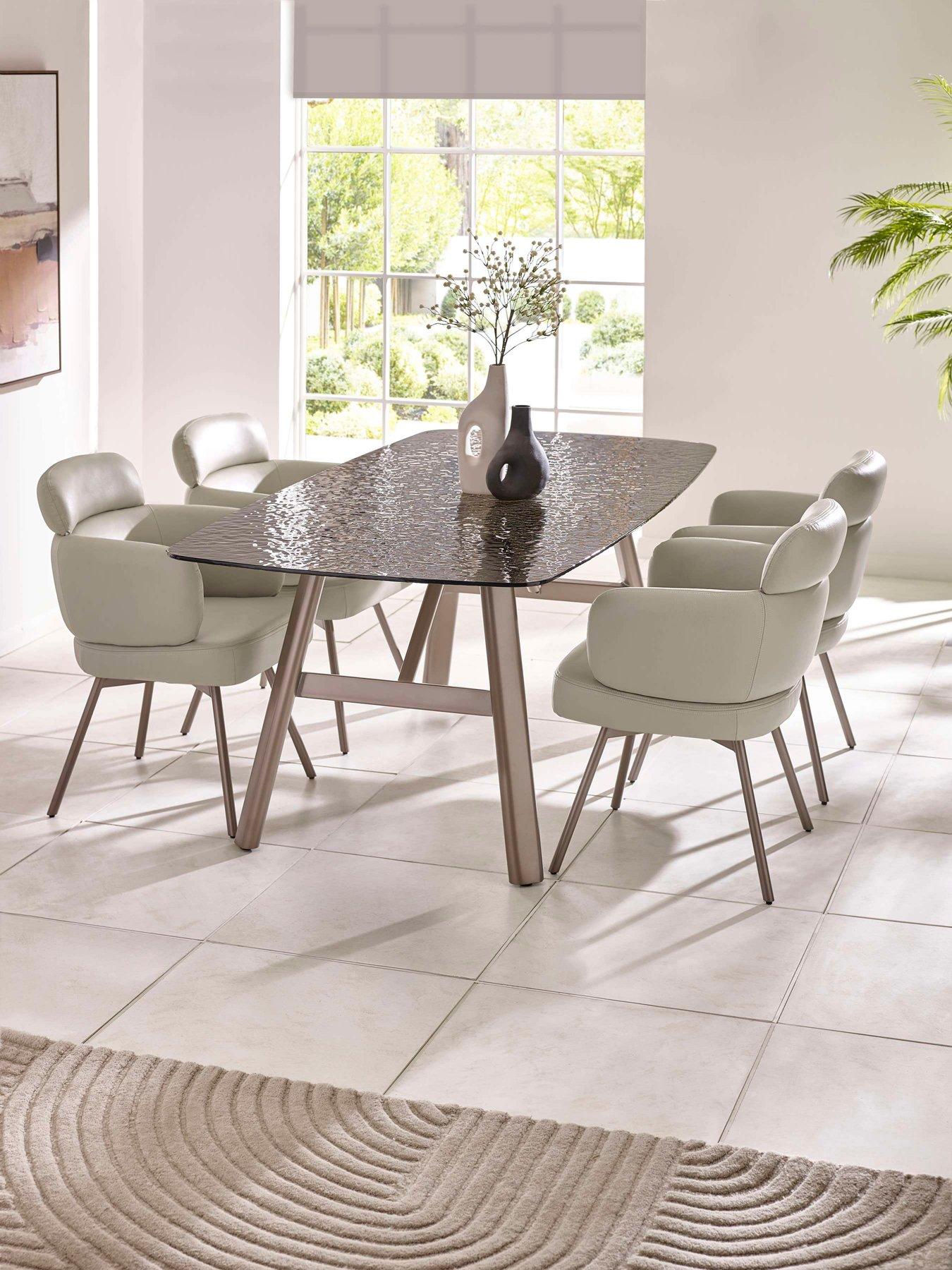 Image 7 of 7 of Julian Bowen Callisto Bubble Glass Dining Table