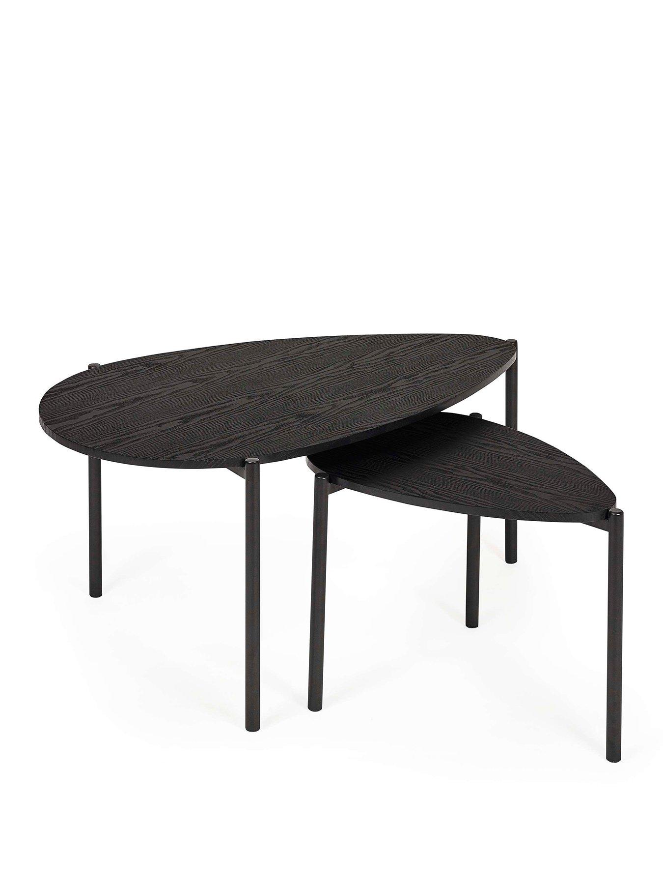 Image 2 of 6 of Julian Bowen Lorette Teardrop Nesting Coffee Tables - Black Ash