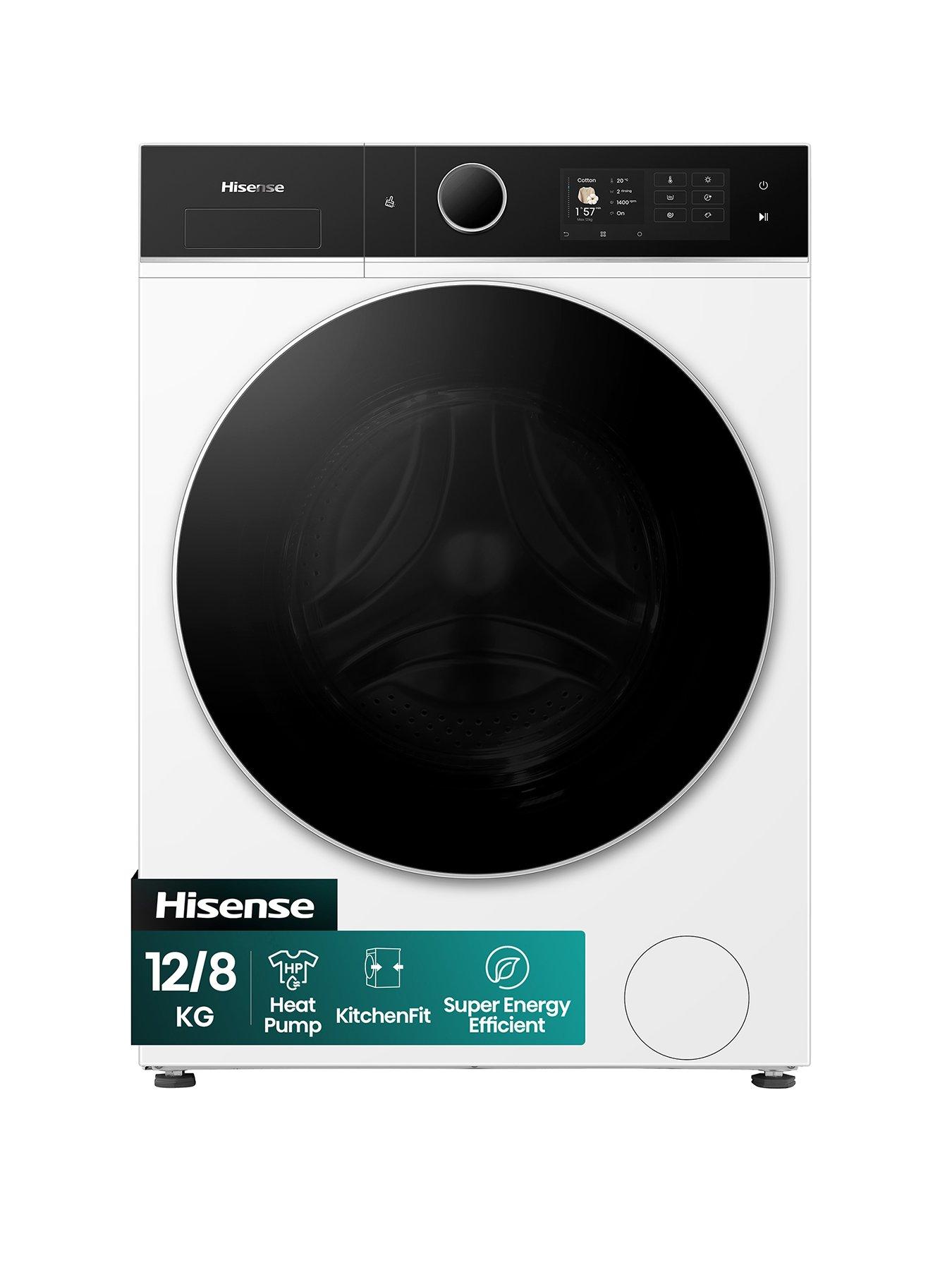 Hisense KitchenFit 5i Series WD5I1245BWRH WiFi-enabled 12kg/8kg, 1400 Spin Heat Pump Washer Dryer - White - A/A Rated