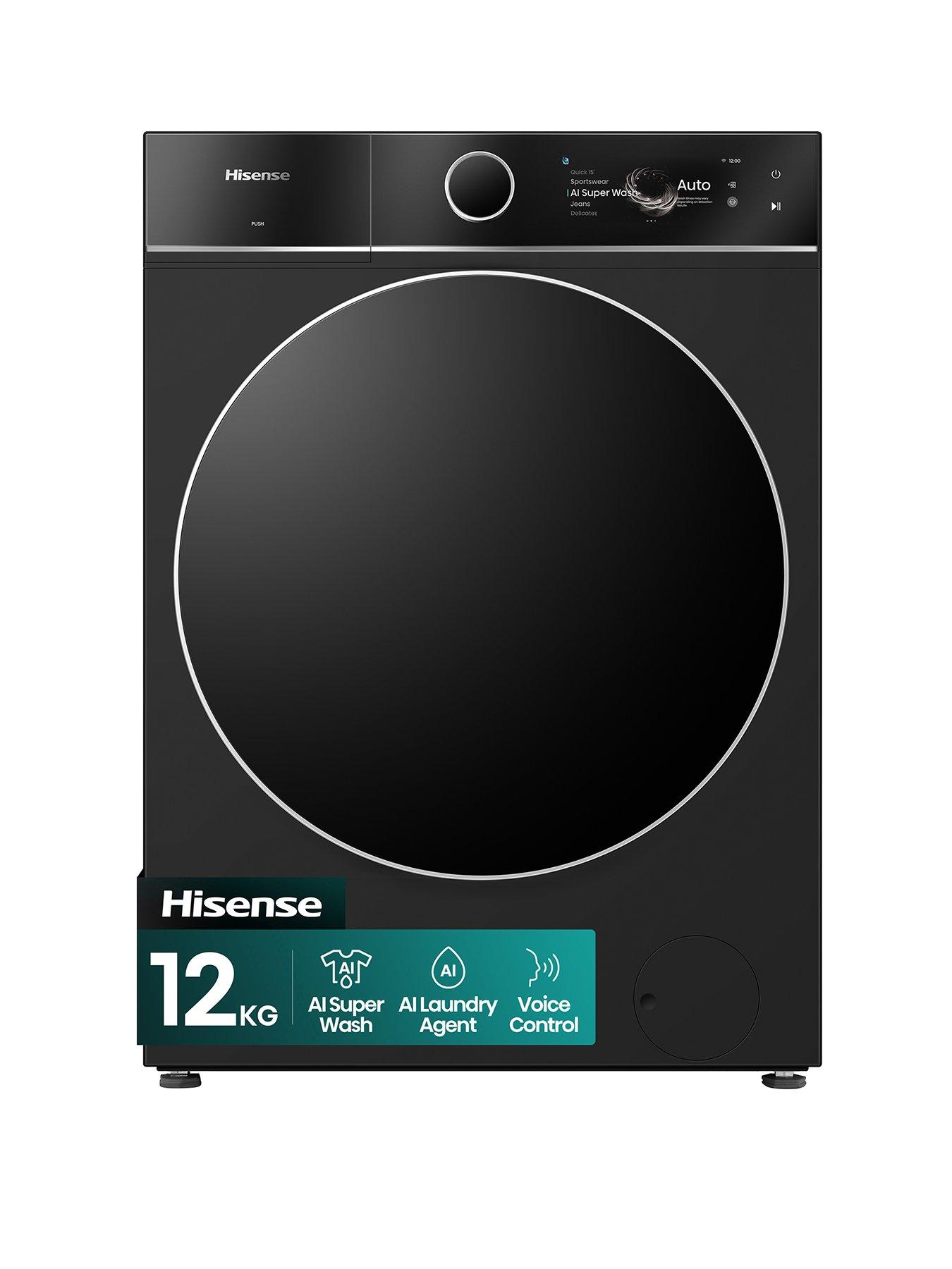Hisense KitchenFit 7i Series WF7I1248BBR WiFi-enabled 12kg, 1400 Spin AI Washing Machine with Voice Control - Black - A Rated