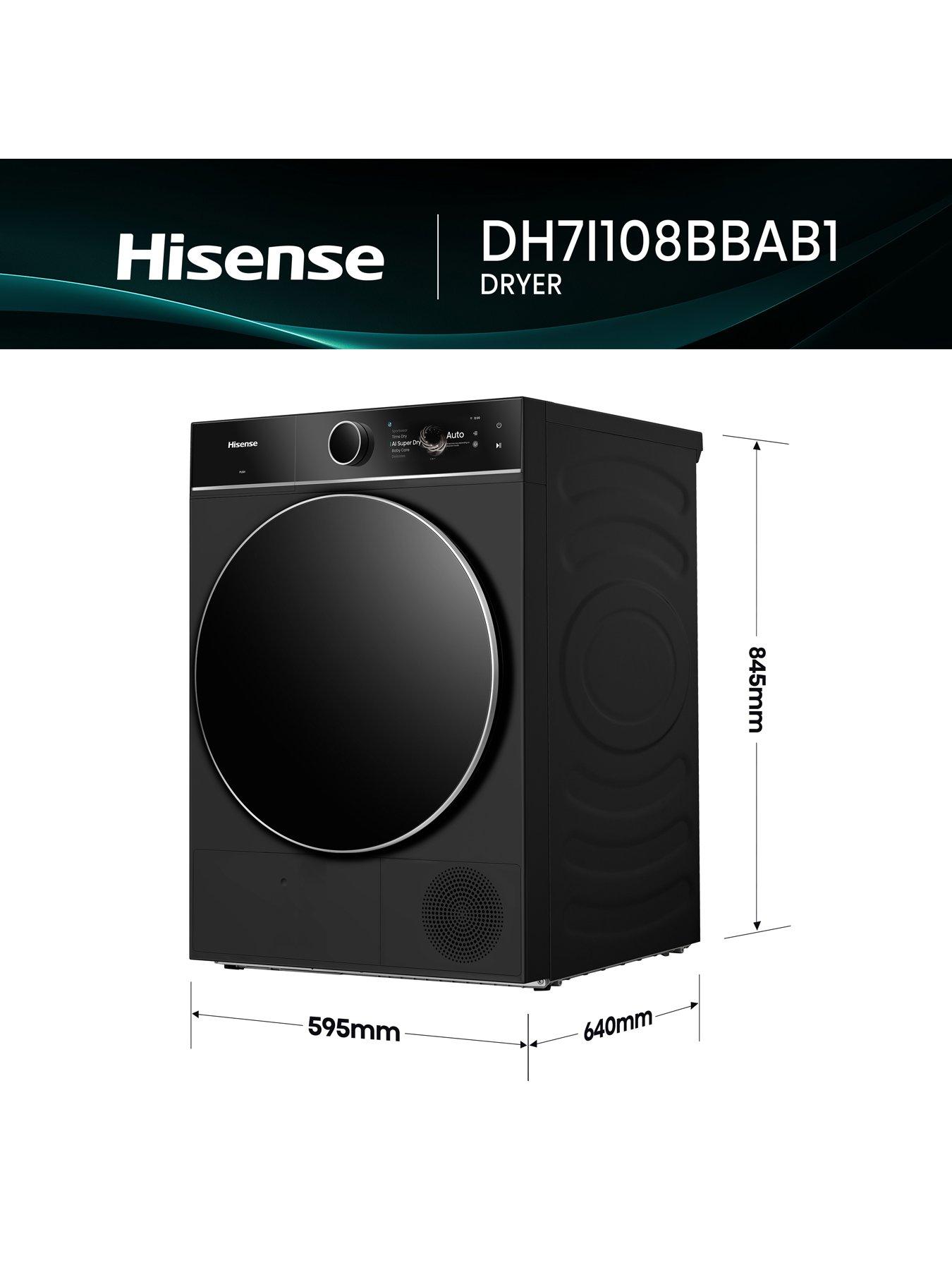 Image 6 of 7 of Hisense 3D Drying 7i Series DH7I108BBAB1 WiFi-enabled 10kg, AI Heat Pump Tumble Dryer with Voice Control - Black - A+++ Rated