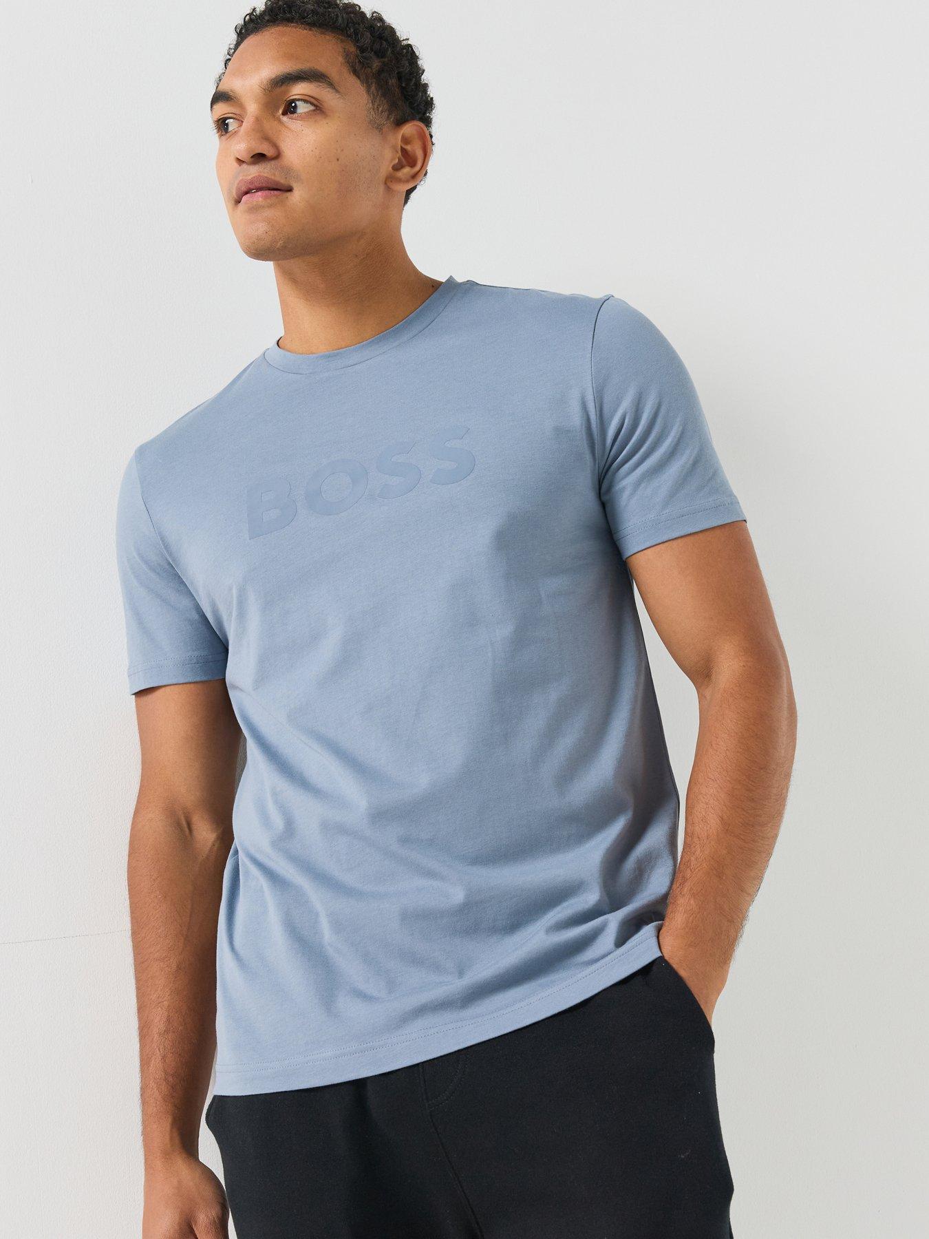 BOSS Boss Te_Logo Central Large Logo T-Shirt - Blue