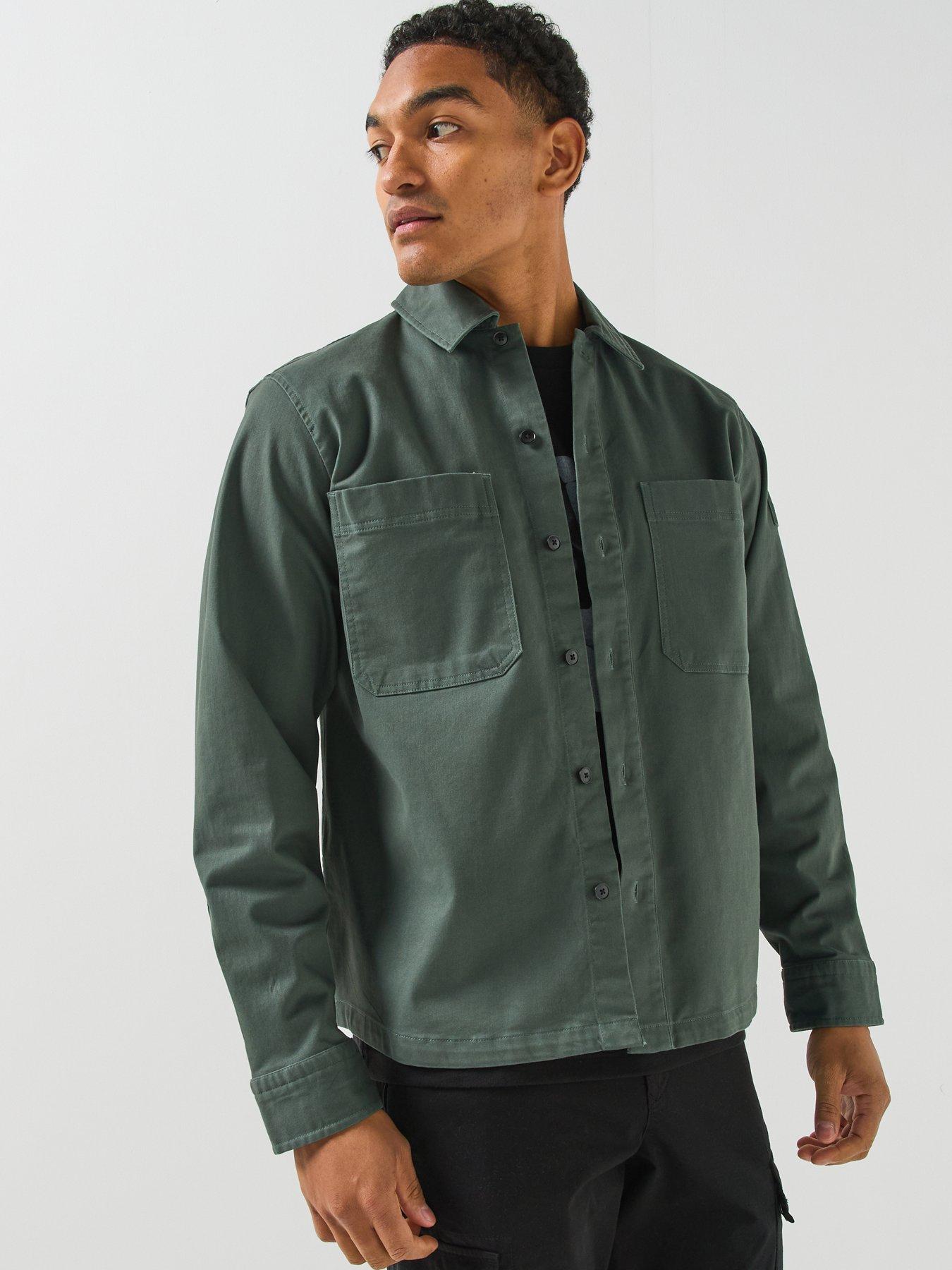BOSS Locky_4_M Moleskin Overshirt - Green