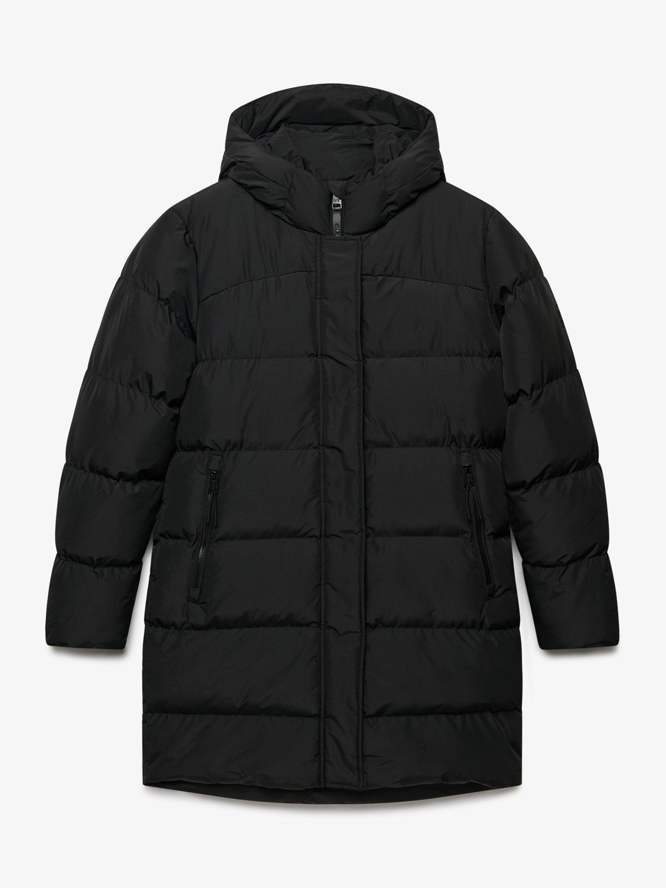 Image 7 of 7 of Superdry Womens Hooded Quilted Midi Puffer Jacket - Black