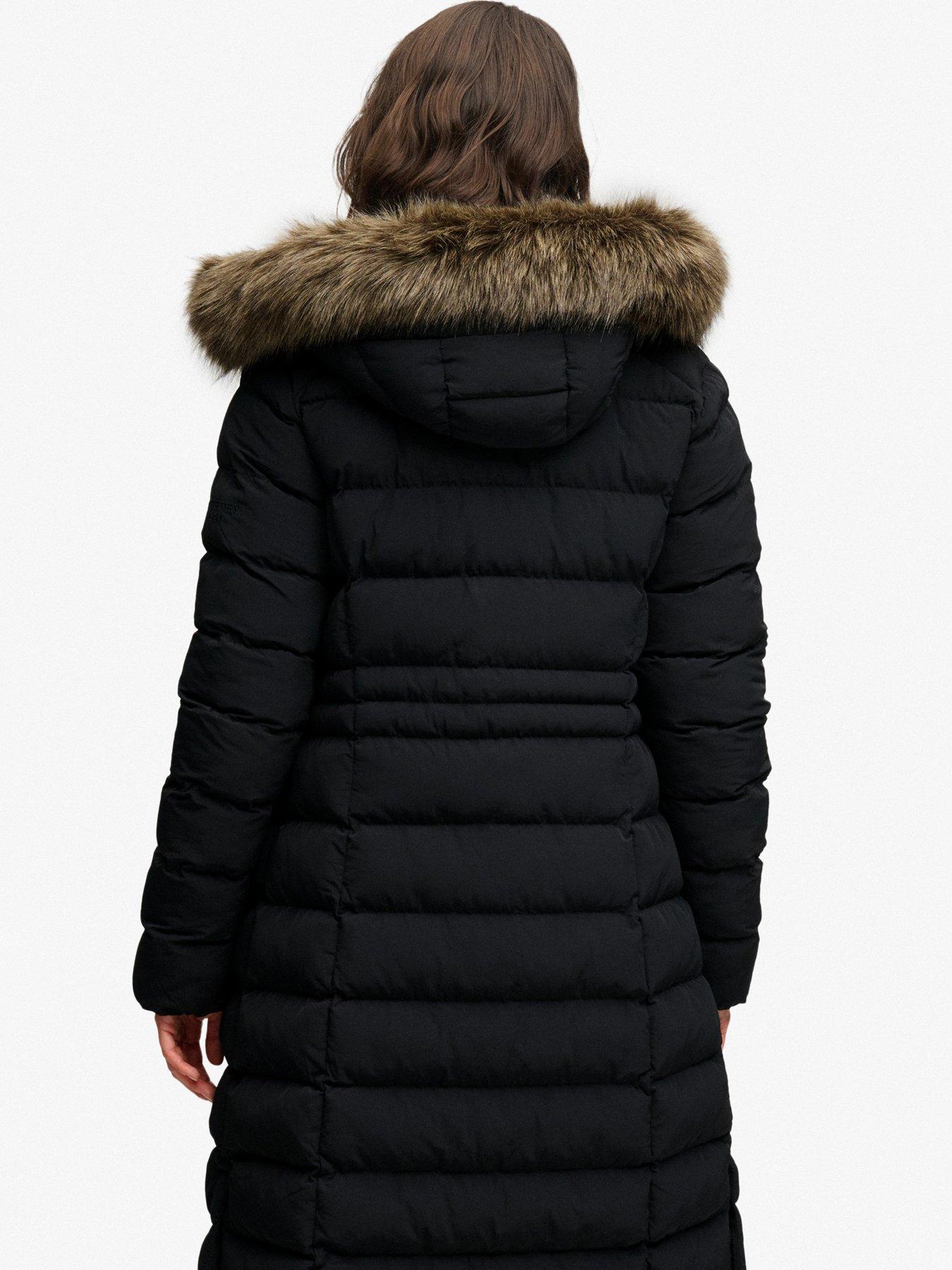 Image 2 of 7 of Superdry Hooded Faux Fur Fuji Longline