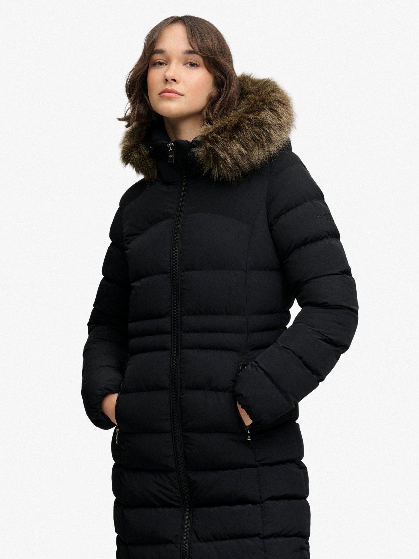 Image 4 of 7 of Superdry Hooded Faux Fur Fuji Longline