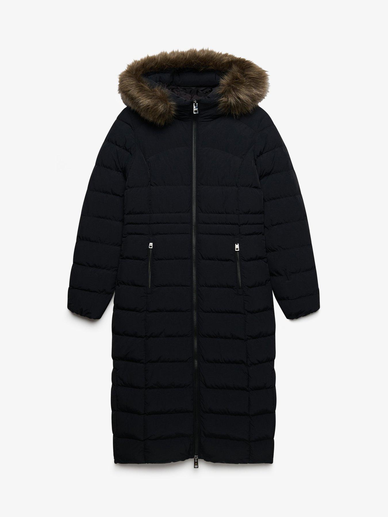 Image 7 of 7 of Superdry Hooded Faux Fur Fuji Longline