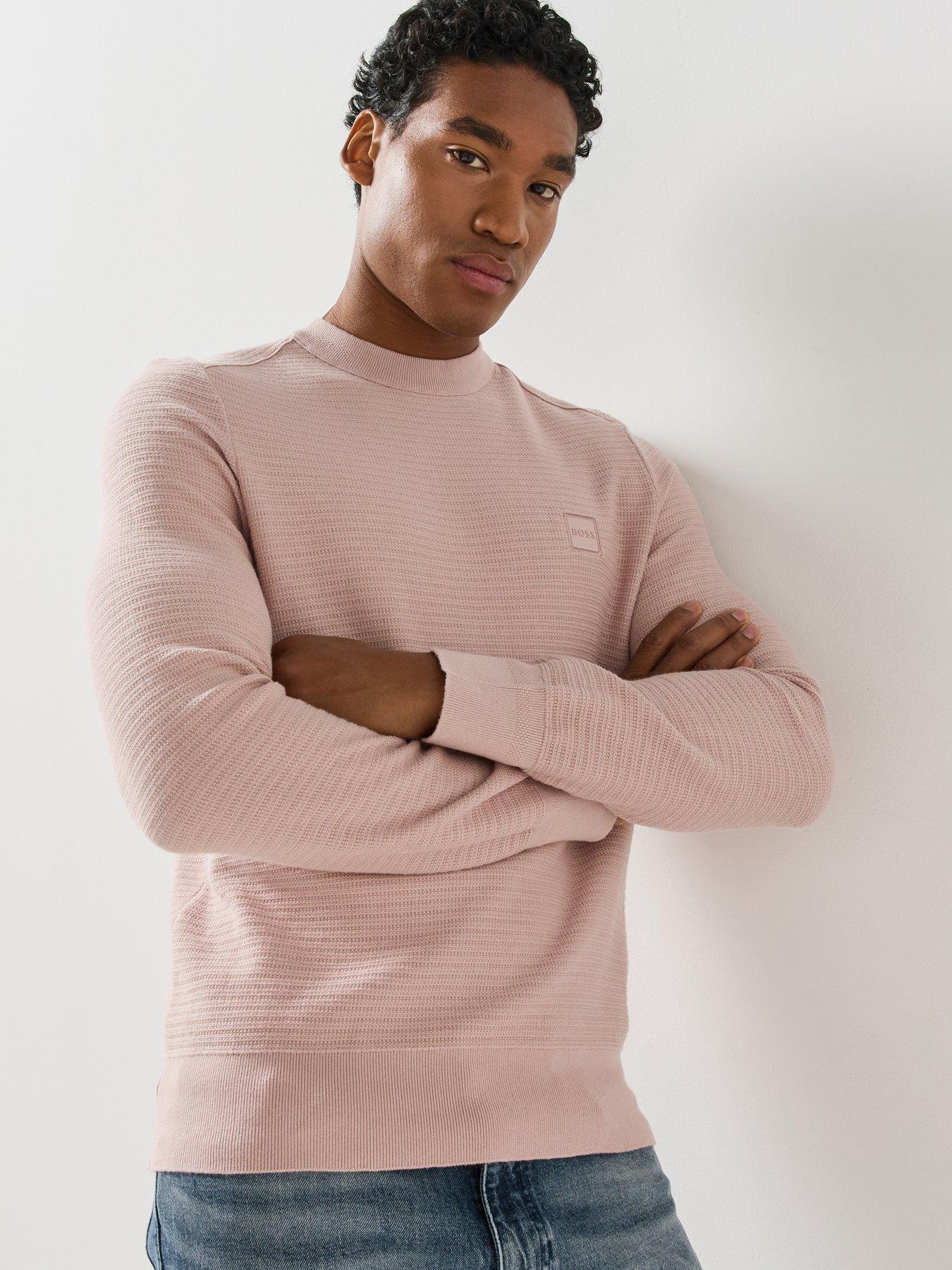 Image 1 of 6 of BOSS Anion Crew Knitted Jumpers - Pink