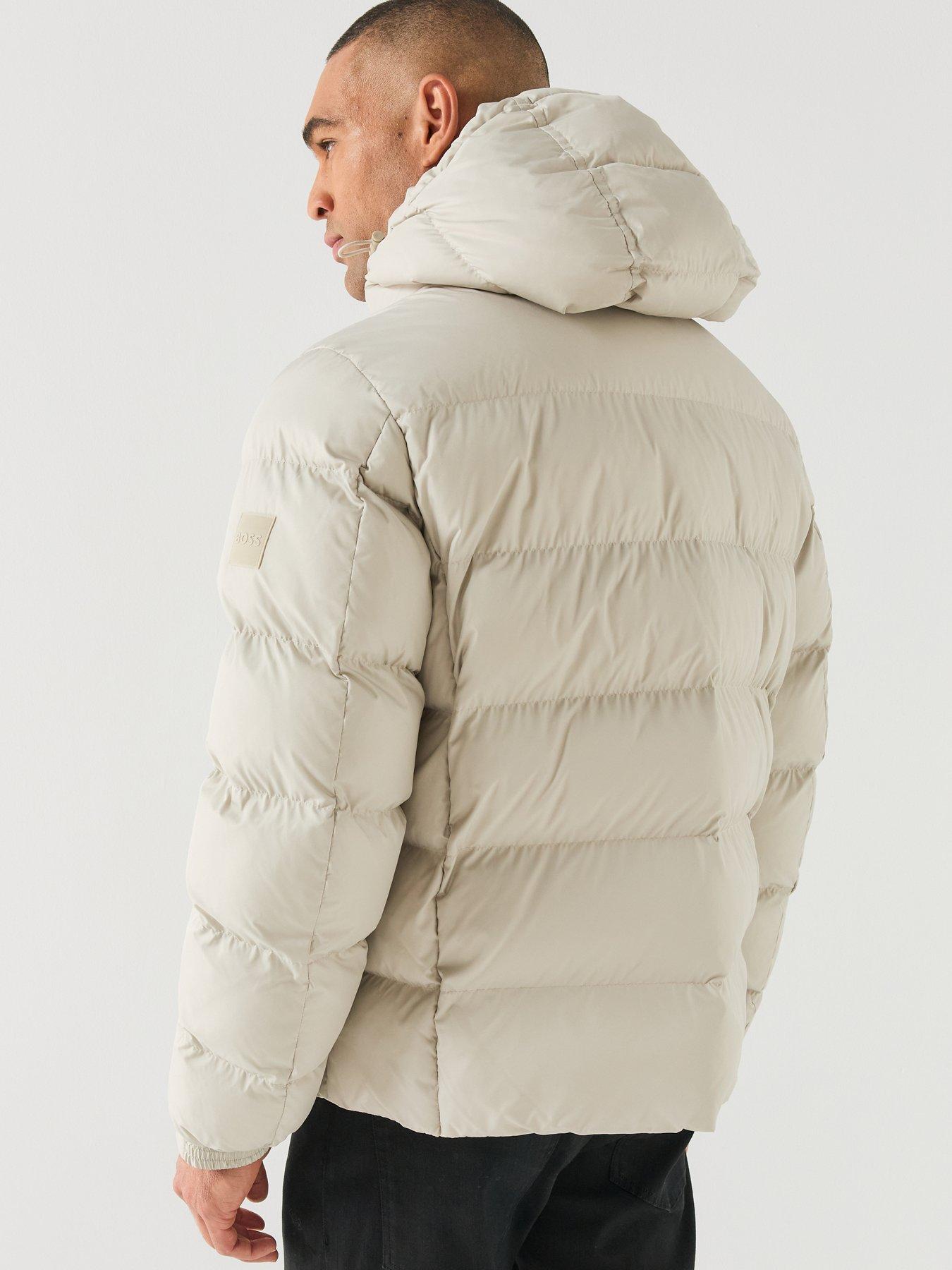 Image 2 of 6 of BOSS Mens Omaris Hooded Padded Jacket - Light Beige