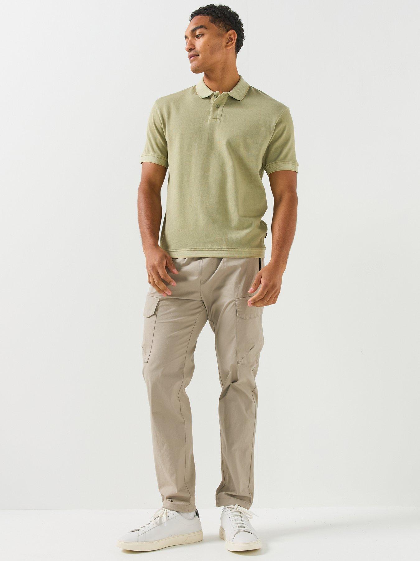 Image 3 of 6 of BOSS Pe_Casts Shadow Cast Tipped Polo Shirt - Light Green