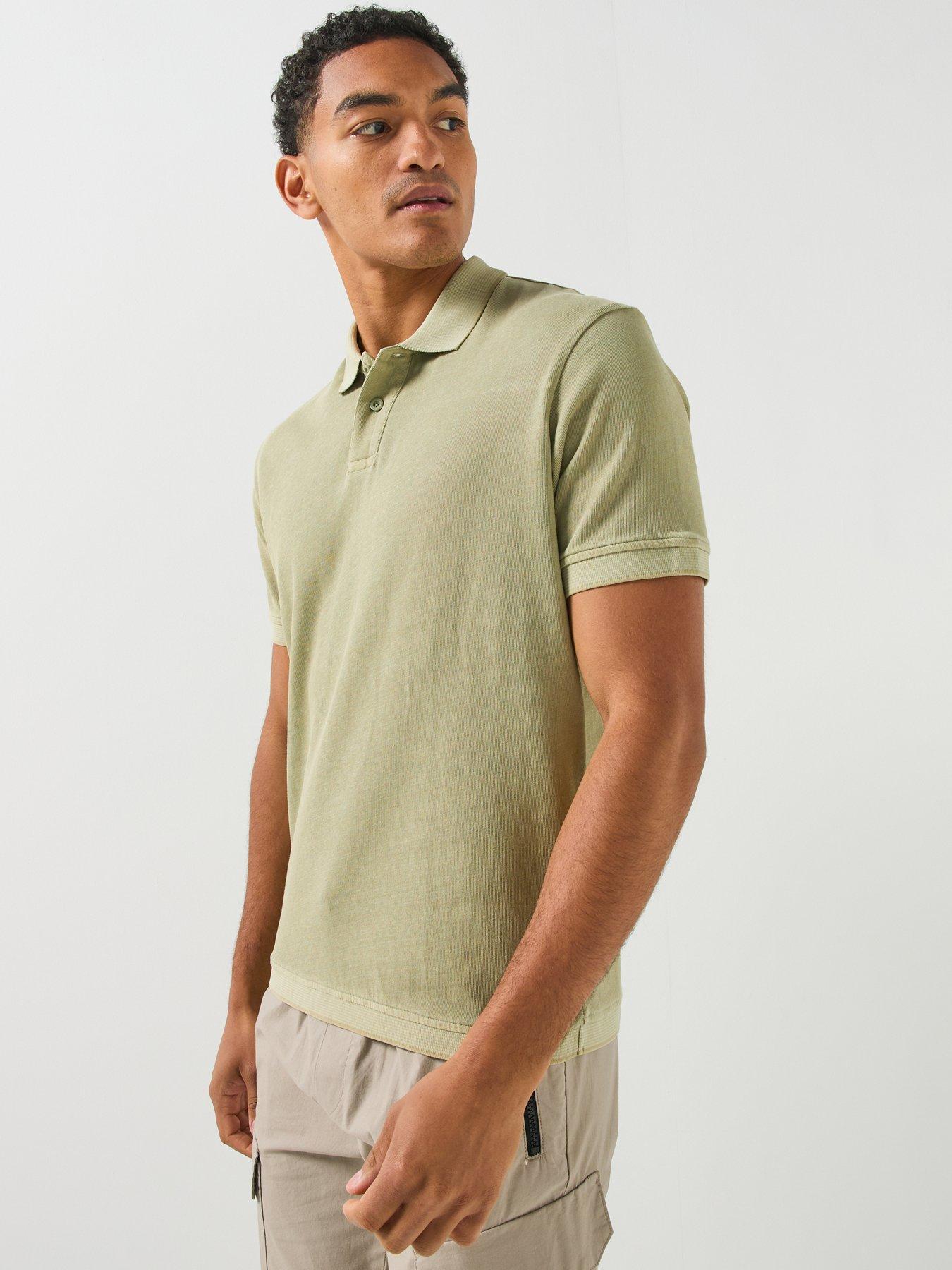 Image 4 of 6 of BOSS Pe_Casts Shadow Cast Tipped Polo Shirt - Light Green