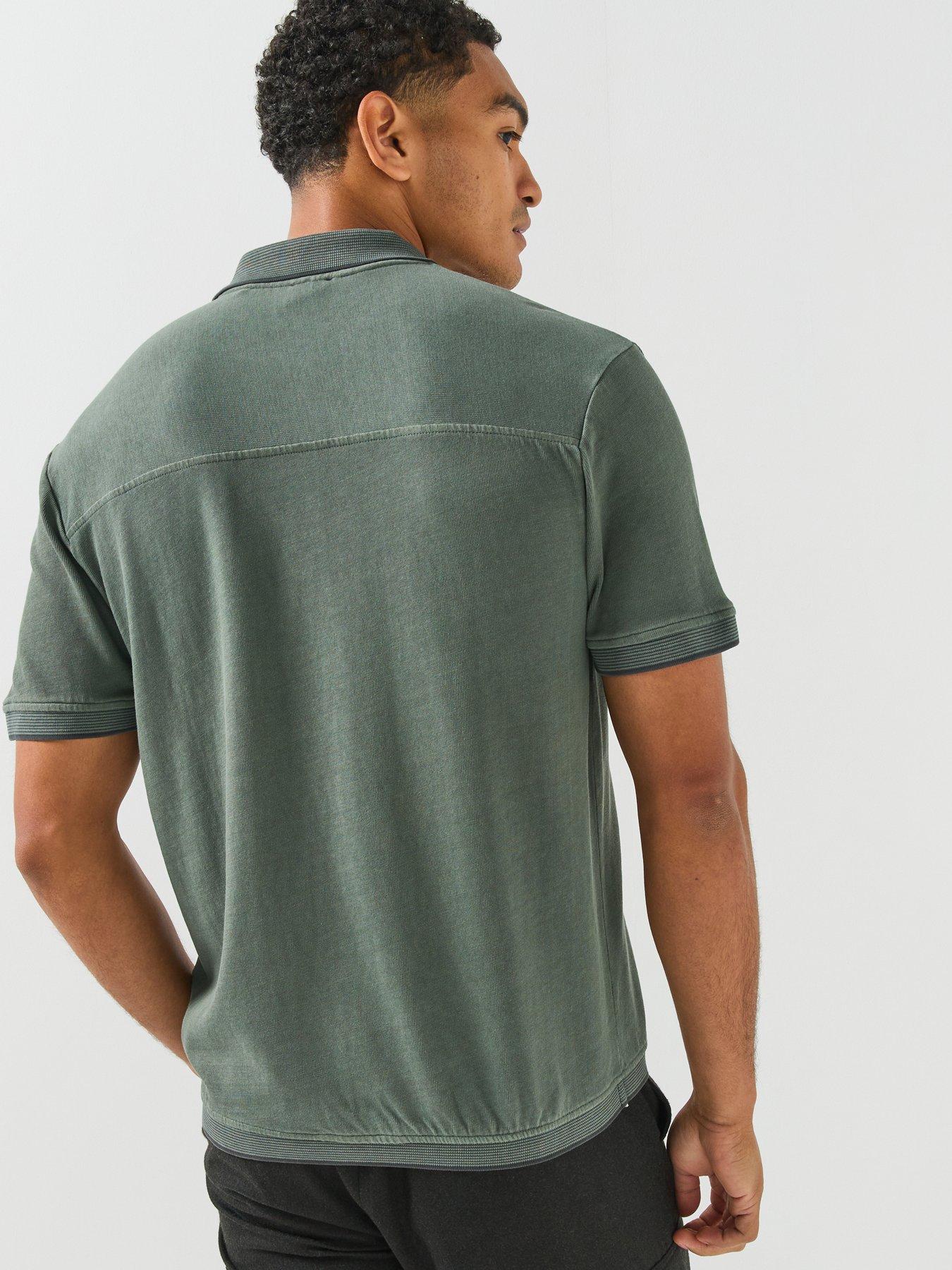 Image 2 of 6 of BOSS Pe_Casts Shadow Cast Tipped Polo Shirt - Dark Green