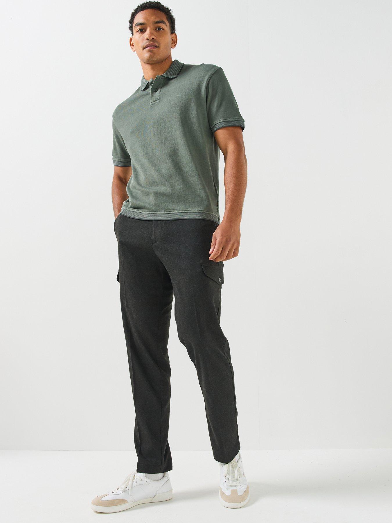 Image 3 of 6 of BOSS Pe_Casts Shadow Cast Tipped Polo Shirt - Dark Green