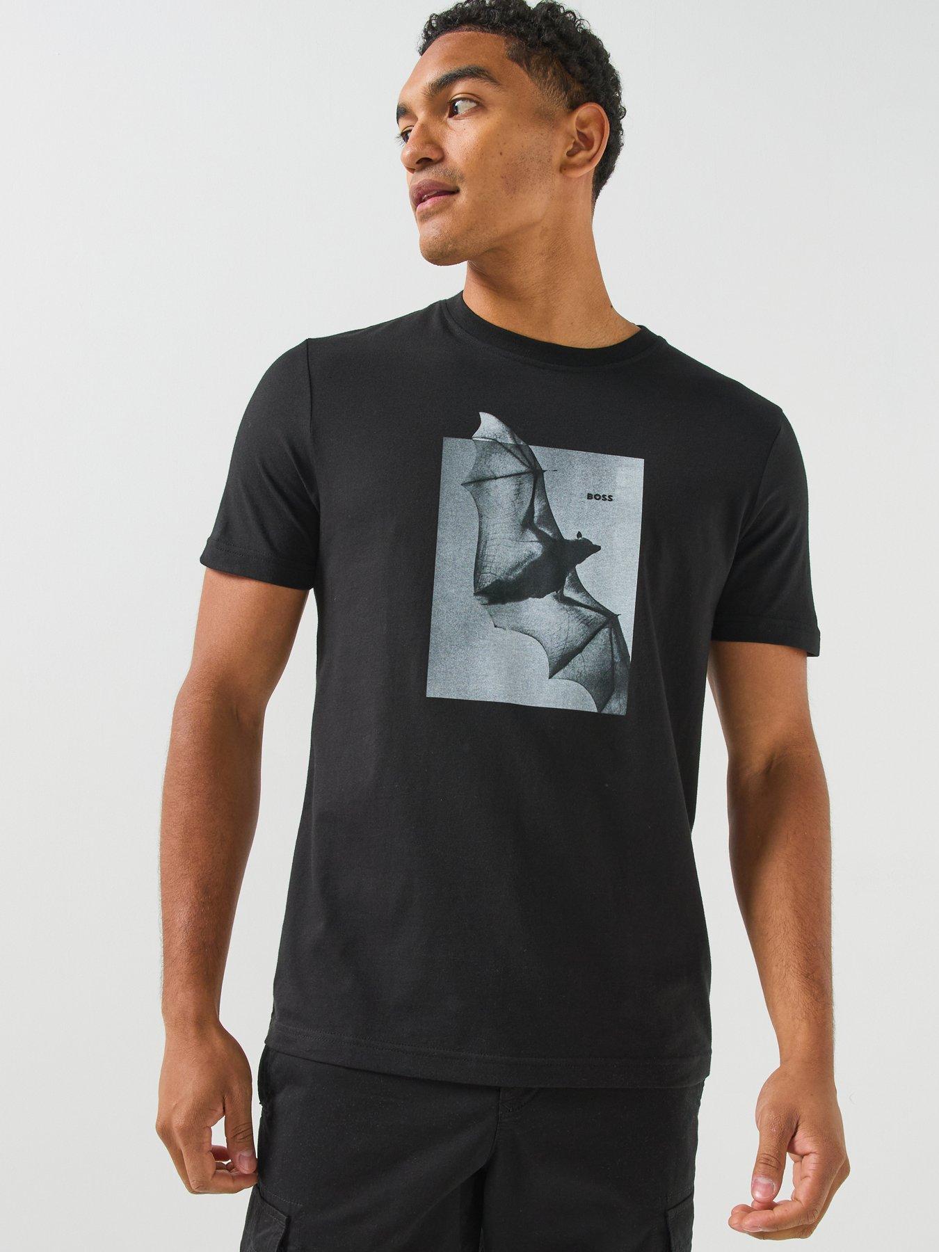 BOSS Te_Being Bat Graphic Regular Fit T-Shirt - Black