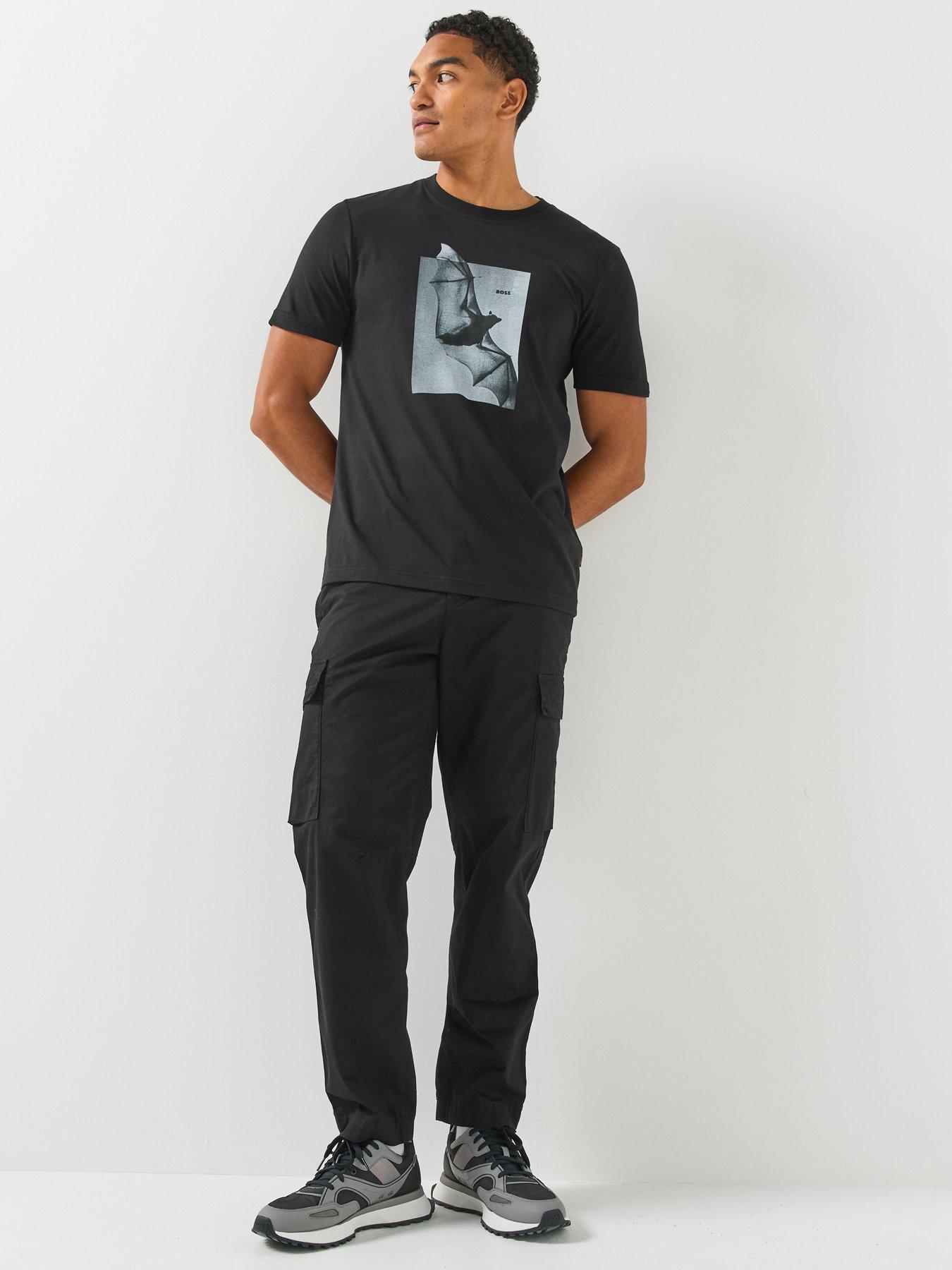 Image 3 of 6 of BOSS Te_Being Bat Graphic Regular Fit T-Shirt - Black