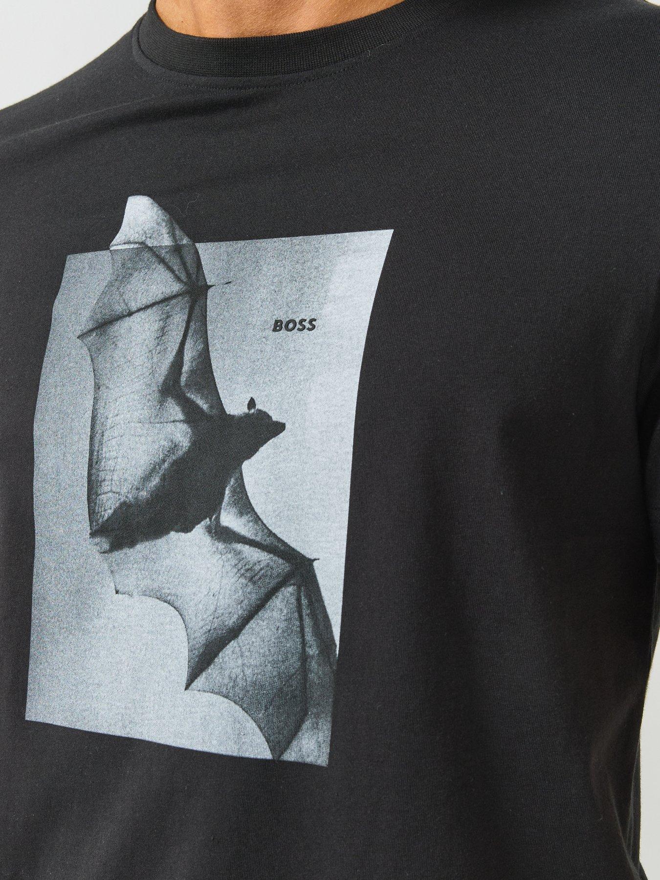Image 5 of 6 of BOSS Te_Being Bat Graphic Regular Fit T-Shirt - Black