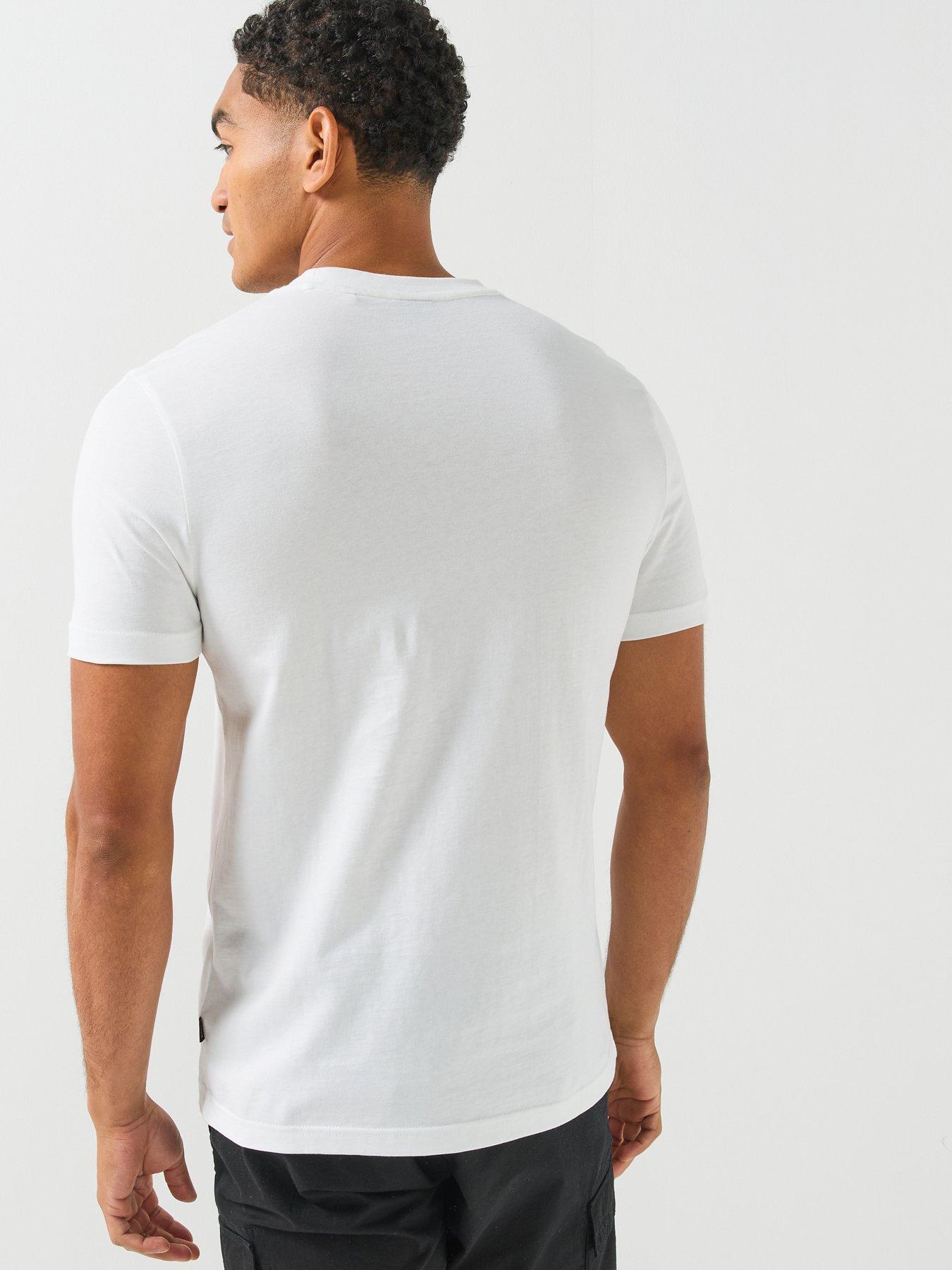 Image 2 of 6 of BOSS Te_Being Bat Graphic Regular Fit T-Shirt - White