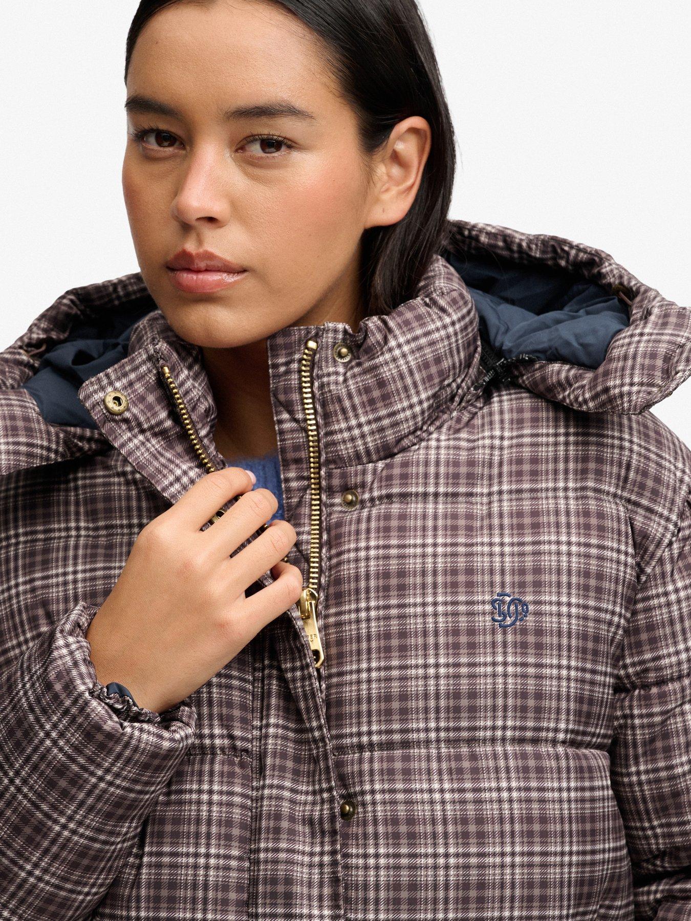 Image 4 of 7 of Superdry Premium Printed Check Puffer