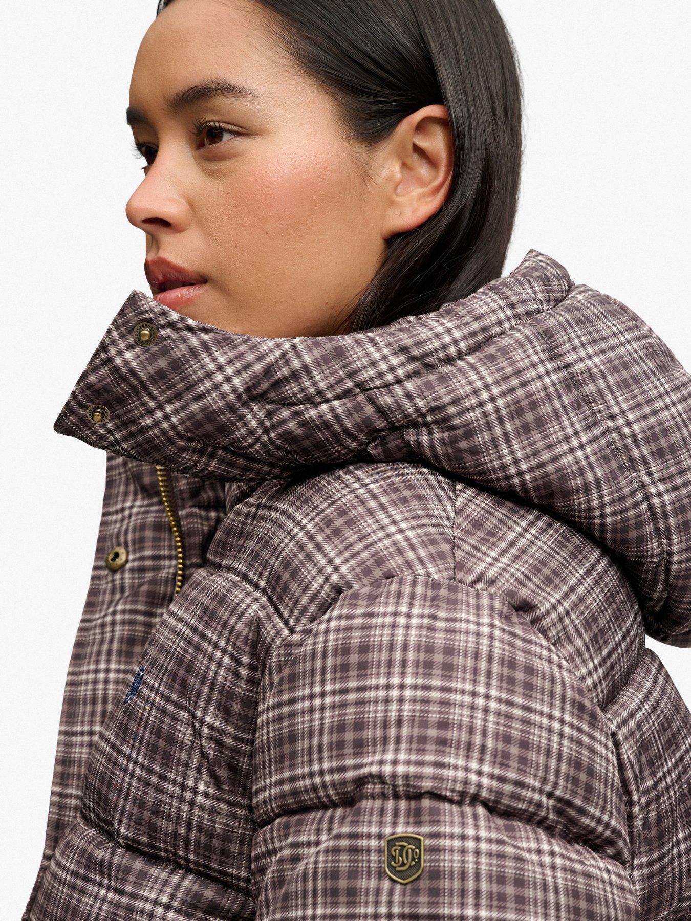 Image 6 of 7 of Superdry Premium Printed Check Puffer