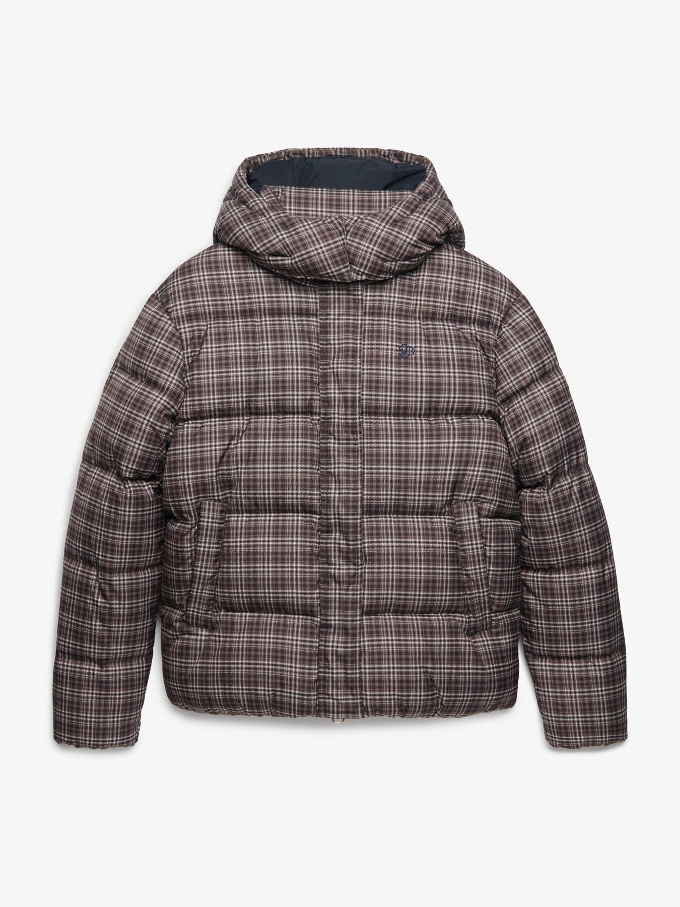 Image 7 of 7 of Superdry Premium Printed Check Puffer
