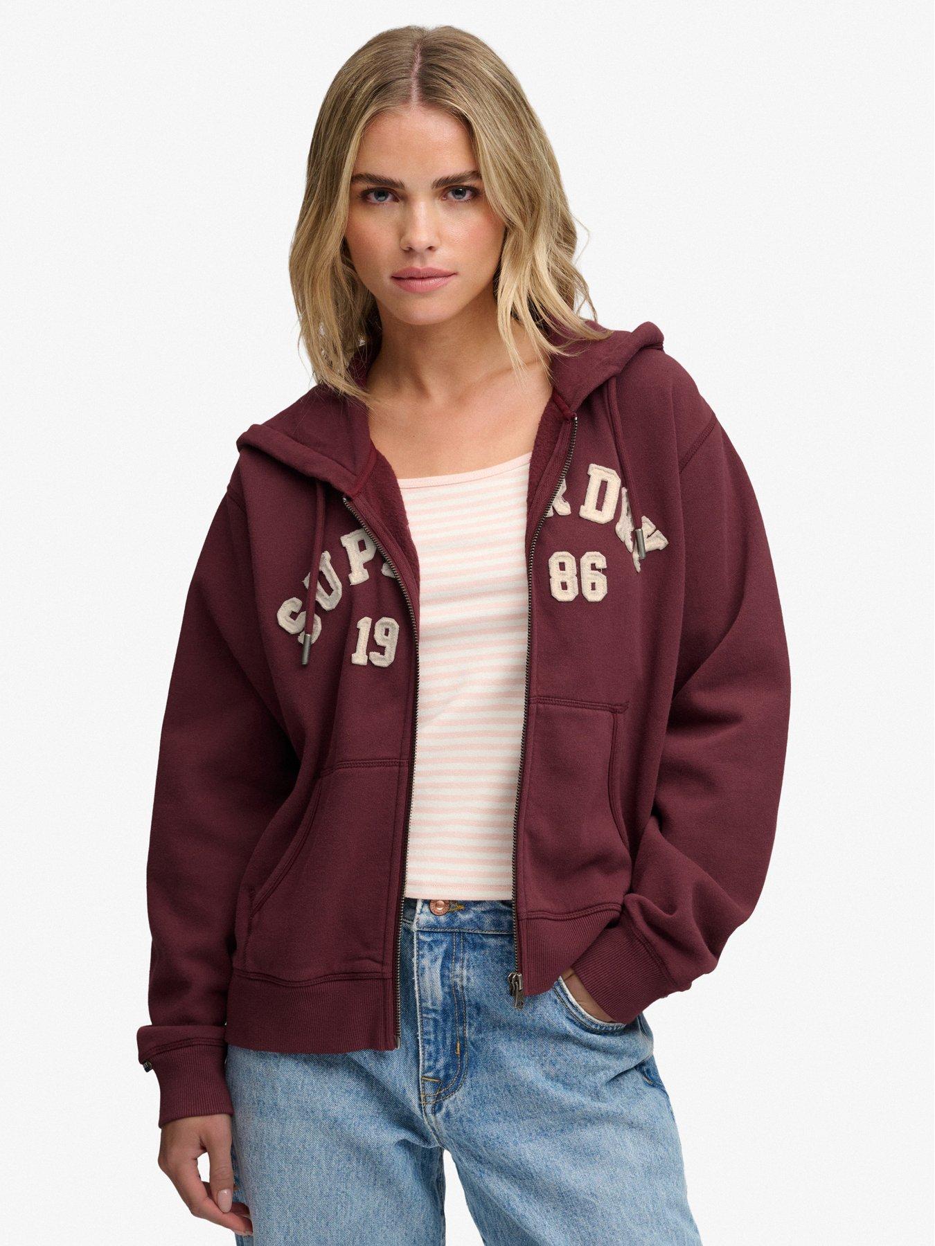 Image 1 of 7 of Superdry Ath Ess Relaxed Crop Ziphood