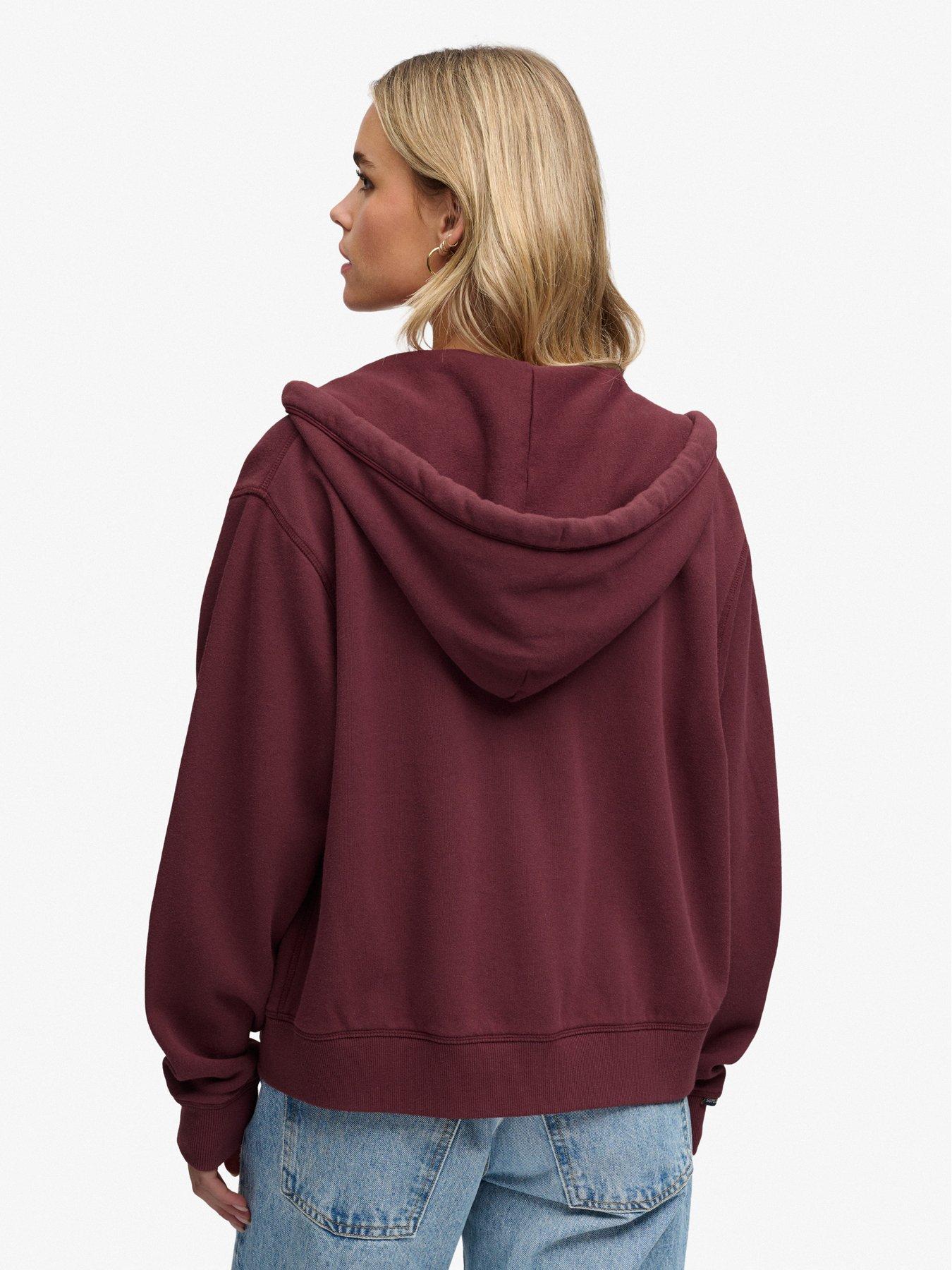Image 2 of 7 of Superdry Ath Ess Relaxed Crop Ziphood