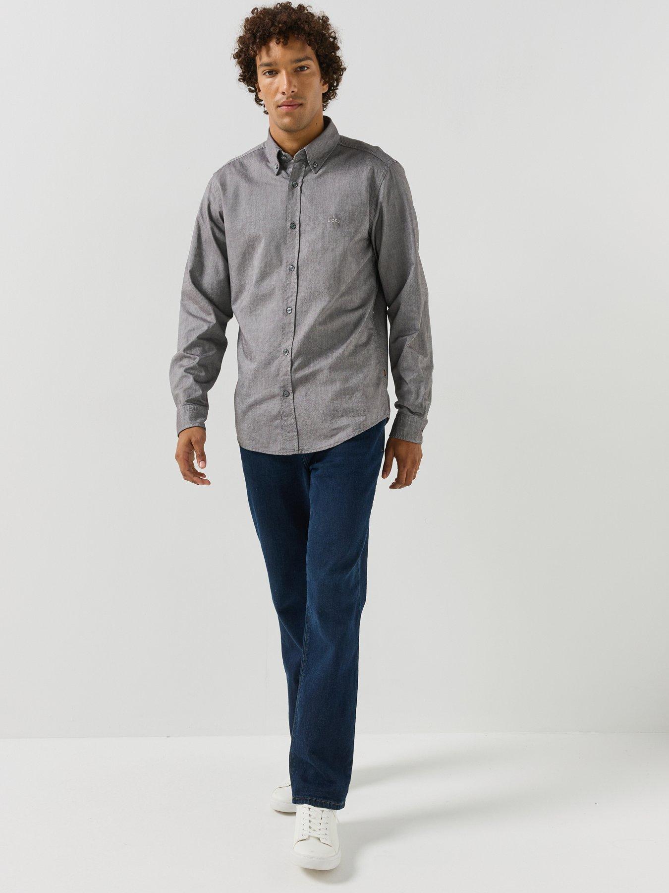 Image 3 of 6 of BOSS Boss Rickert Button Down Regular Fit Oxford Shirt - Brown