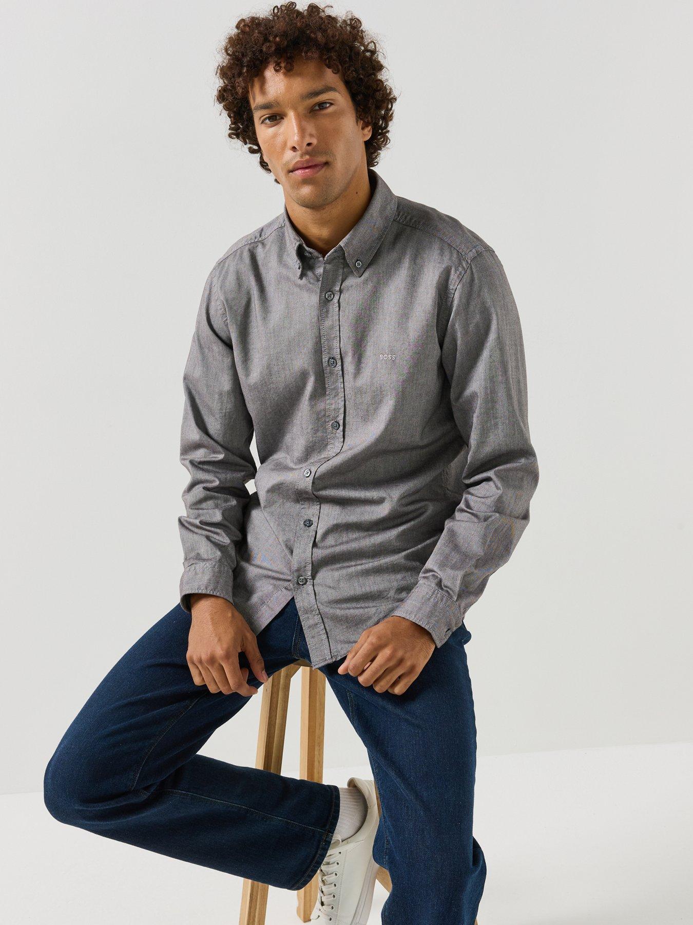 Image 4 of 6 of BOSS Boss Rickert Button Down Regular Fit Oxford Shirt - Brown