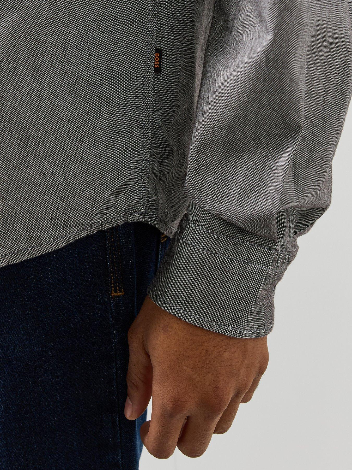 Image 6 of 6 of BOSS Boss Rickert Button Down Regular Fit Oxford Shirt - Brown