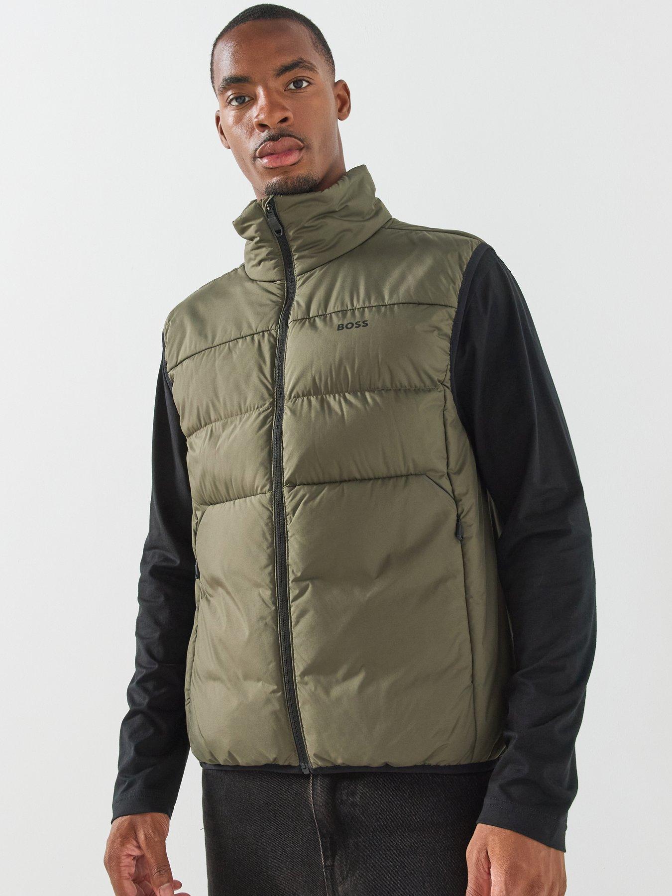 BOSS Men's Regular Fit Lightweight Quilted Gilet - Green