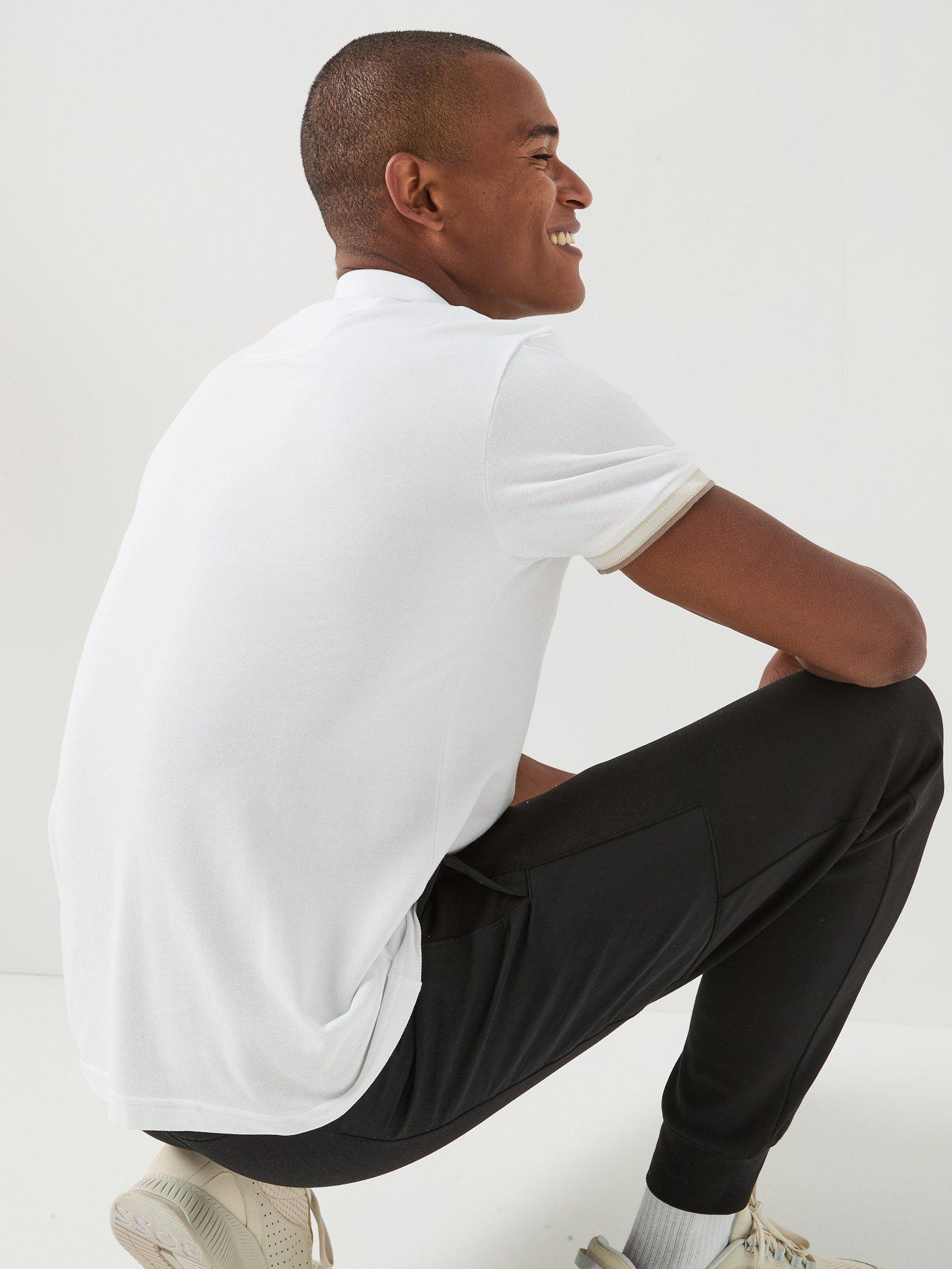 Image 2 of 6 of BOSS Paddy Regular Fit Tipping Polo Shirt - White
