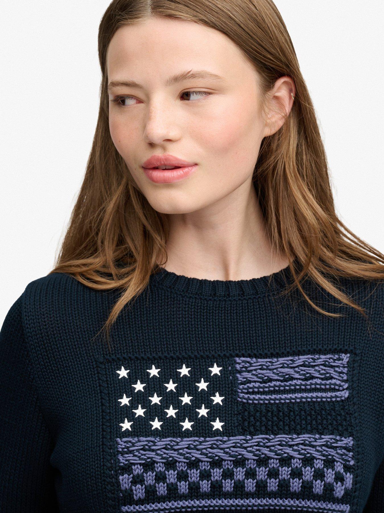 Image 4 of 7 of Superdry Statement Cable Flag Knit