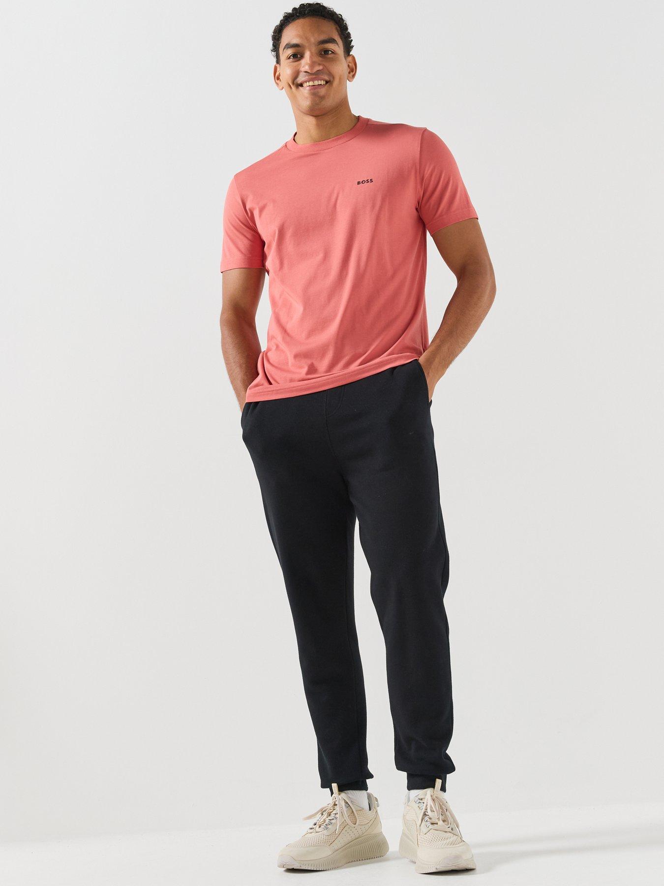 Image 3 of 5 of BOSS Mens Regular Fit Stretch Logo T-Shirt - Red