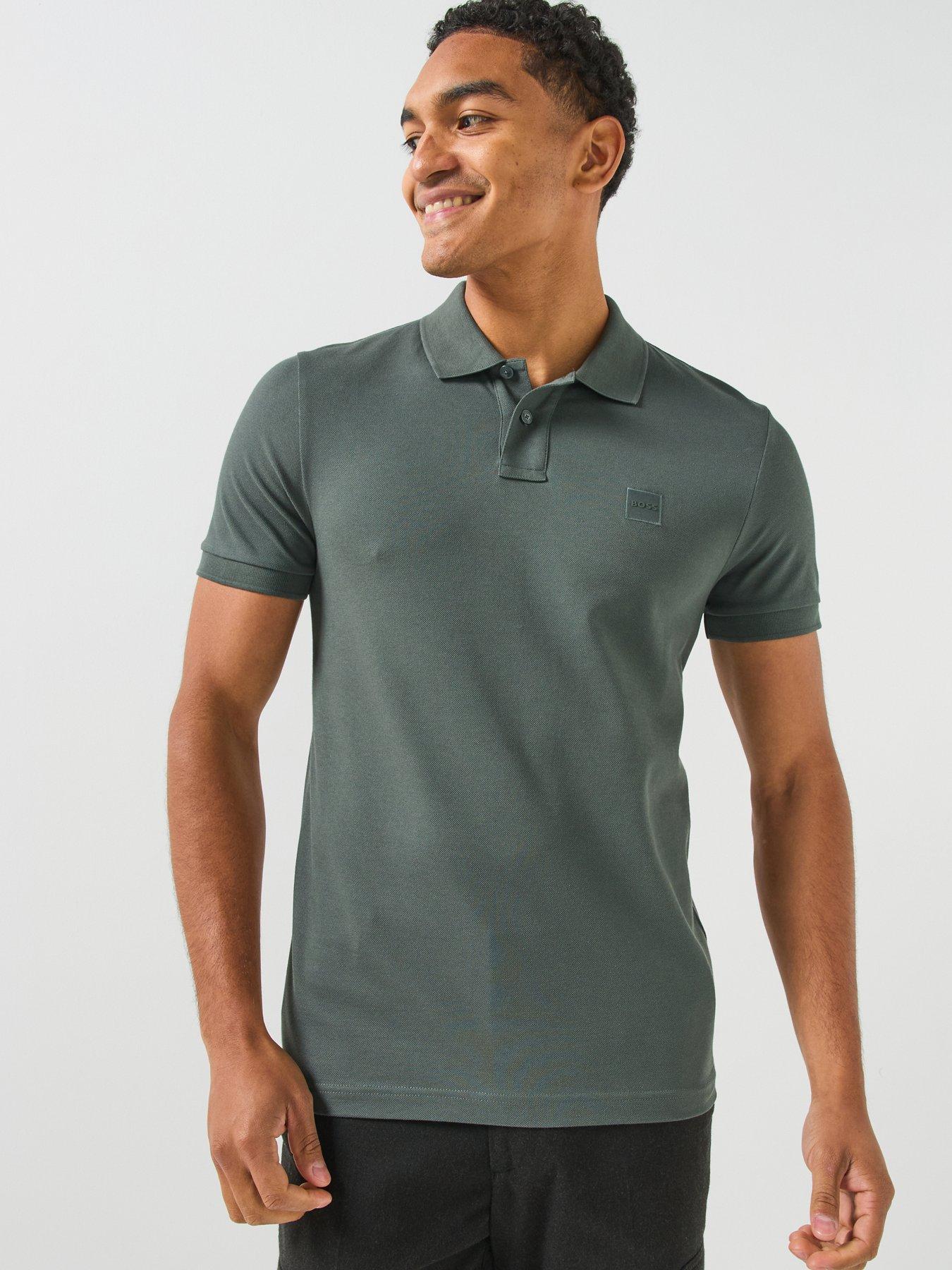BOSS Passenger Slim Fit Tonal Patch Logo Polo Shirt - Green