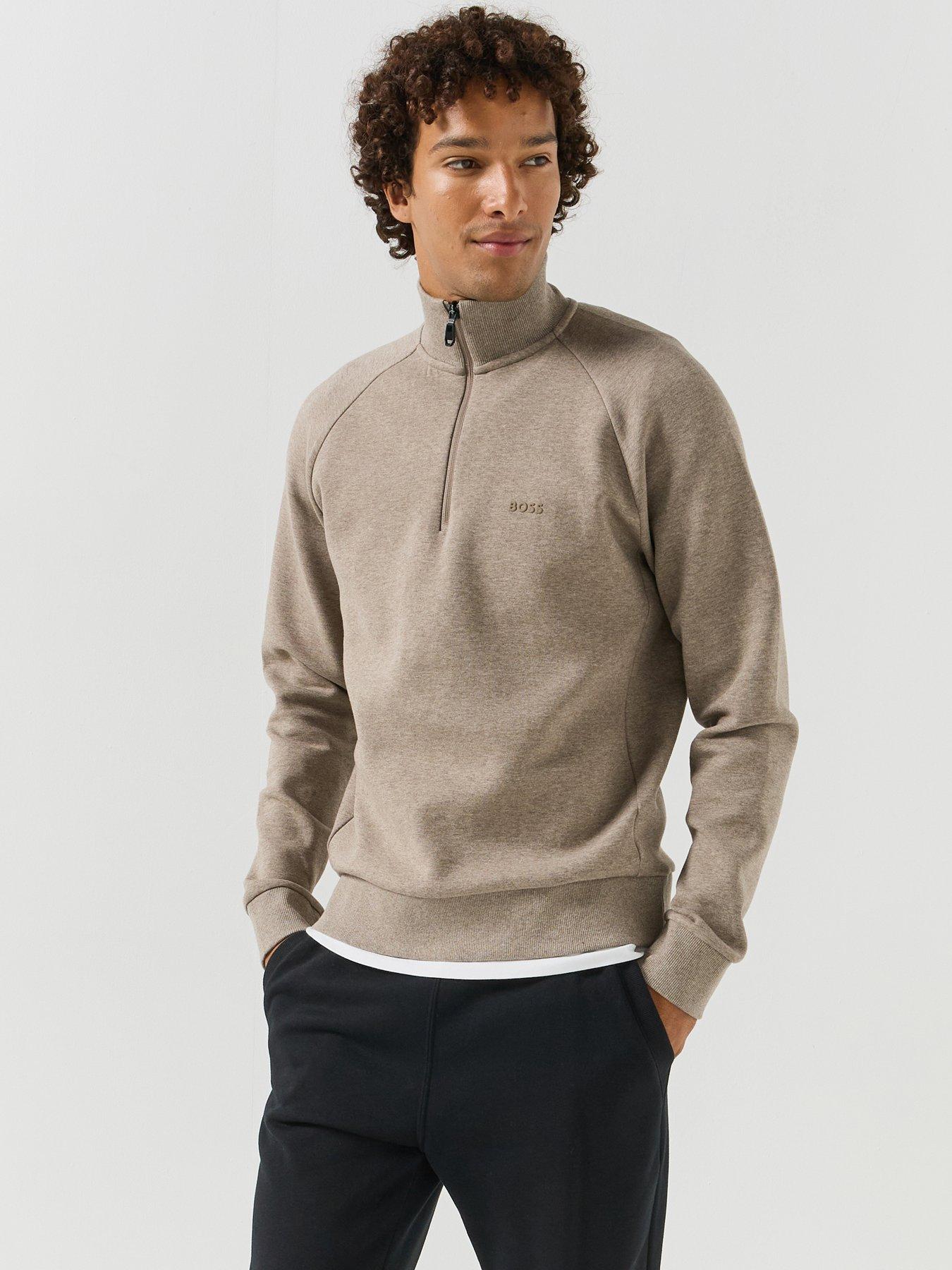 Image 1 of 5 of BOSS Boss Sweat 1/4 Zip Sweat - Brown