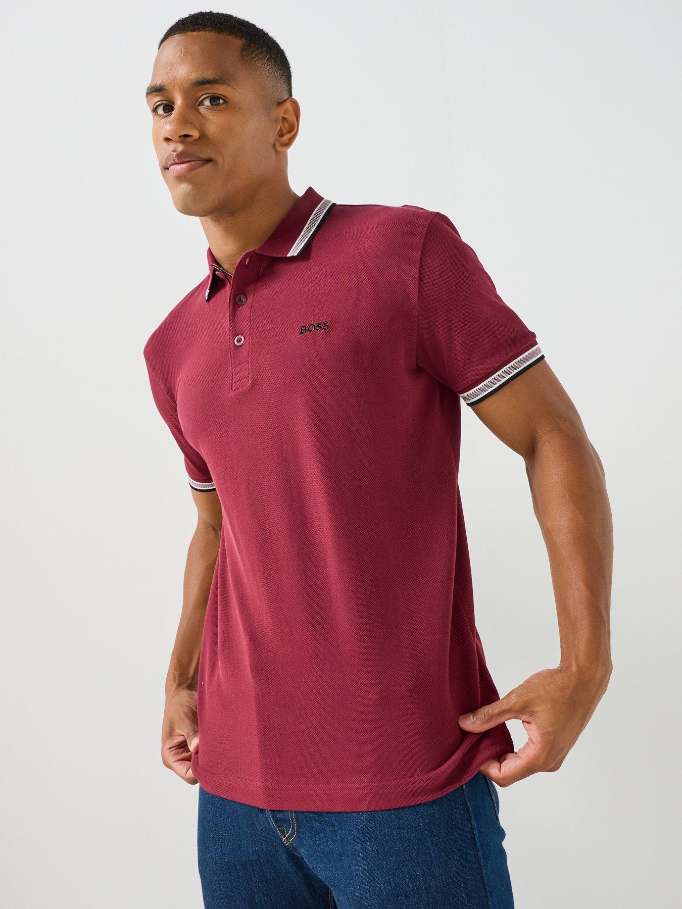 BOSS Boss Paddy Regular Fit Tipping Polo Shirt - Purple