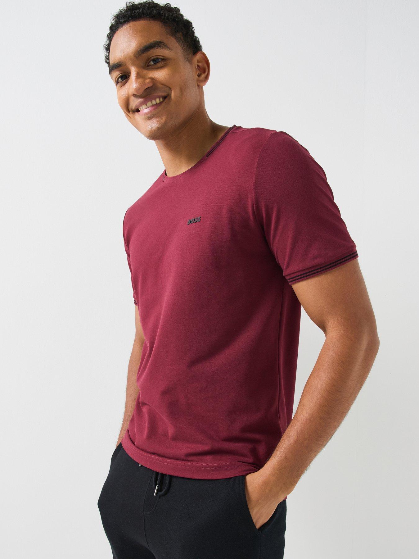 BOSS Taul Regular Fit Stretch Pique T-Shirt - Purple