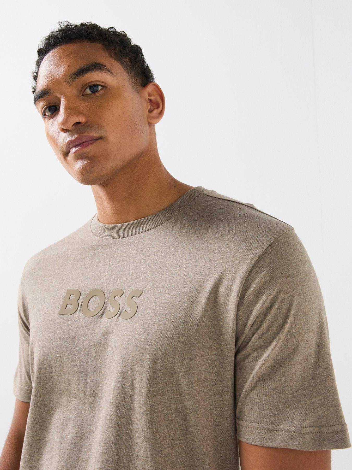 Image 6 of 6 of BOSS TS_Logo Debossed Tonal Logo T-Shirt - Brown