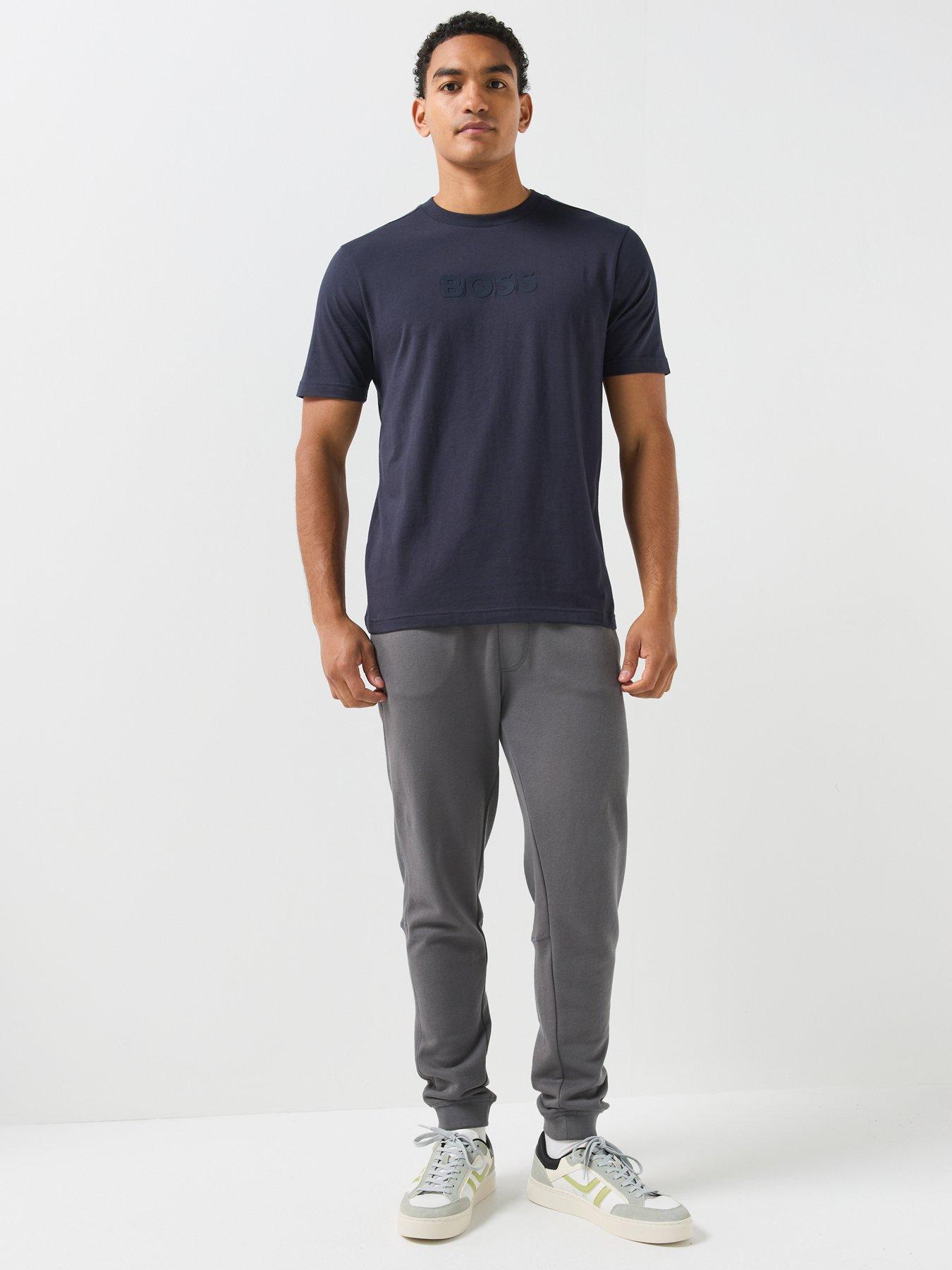 Image 3 of 6 of BOSS TS_Logo Debossed Tonal Logo T-Shirt - Navy