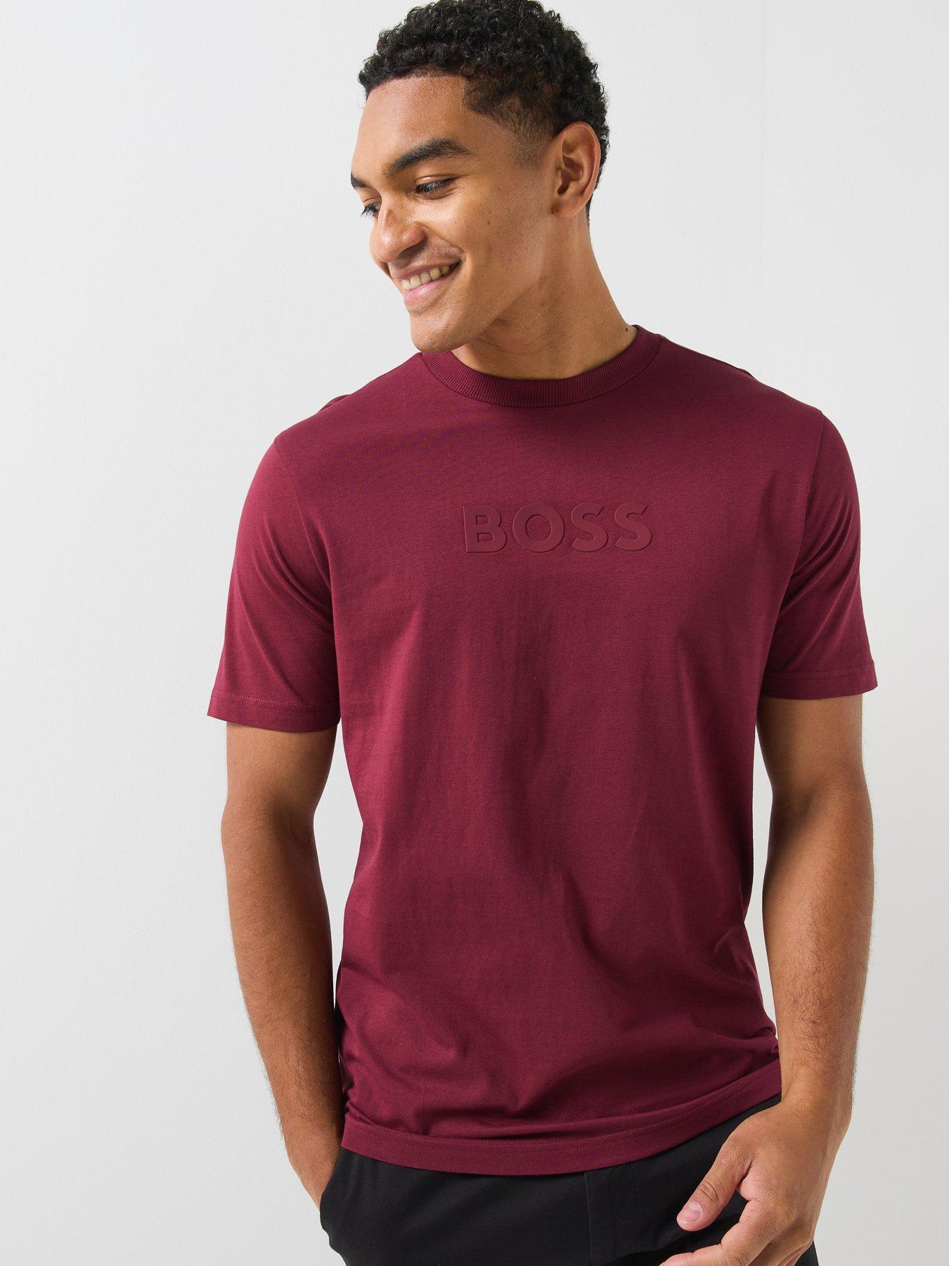 BOSS TS_Logo Debossed Tonal Logo T-Shirt - Purple