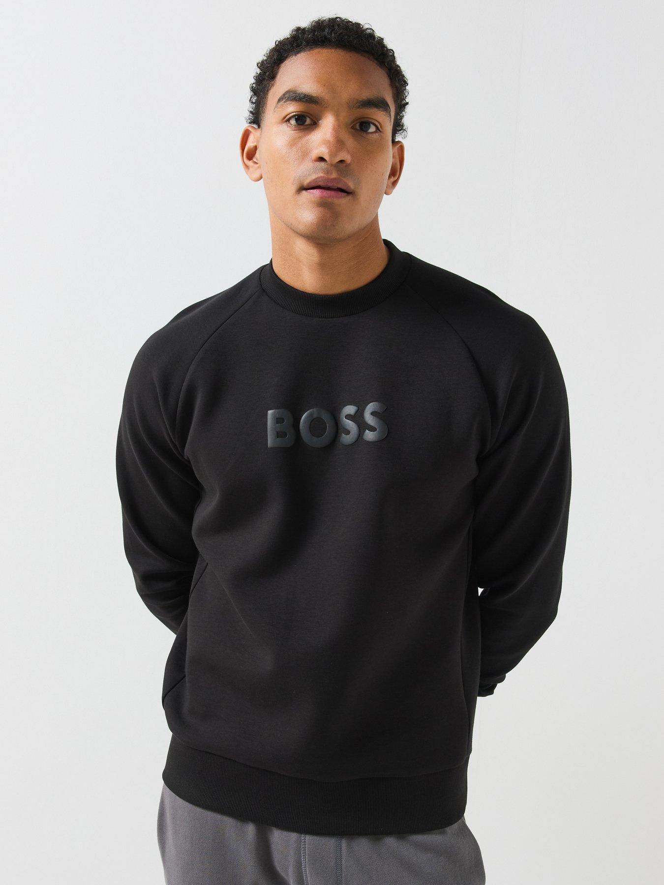 BOSS Salbo Chest Logo Crew Sweat - Black