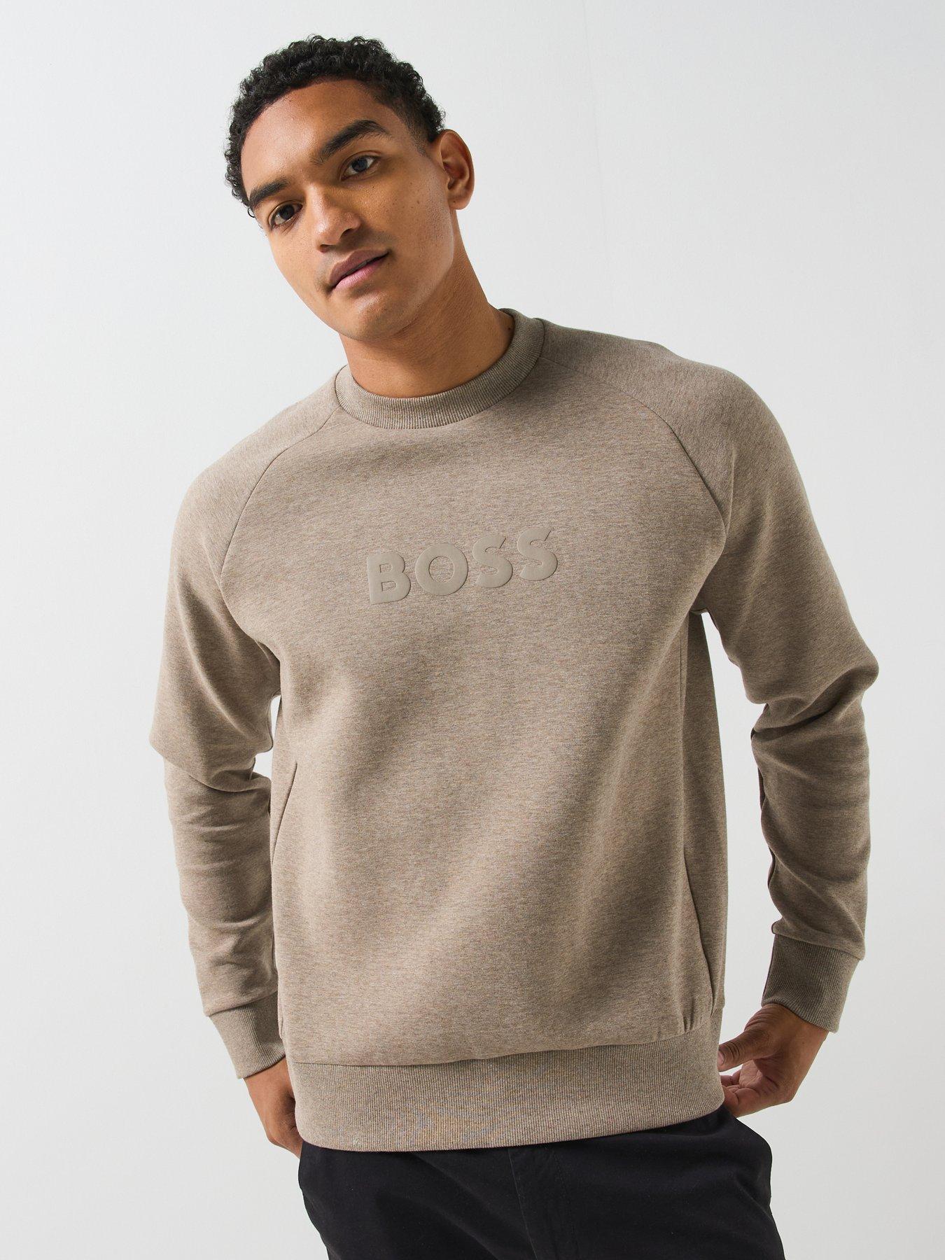 BOSS Salbo Chest Logo Crew Sweat - Brown