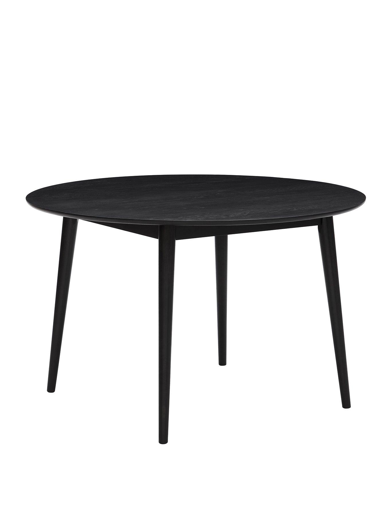 Image 2 of 6 of Dusk Heidi Solid Oak 4-6 Seater Round Dining Table - Black